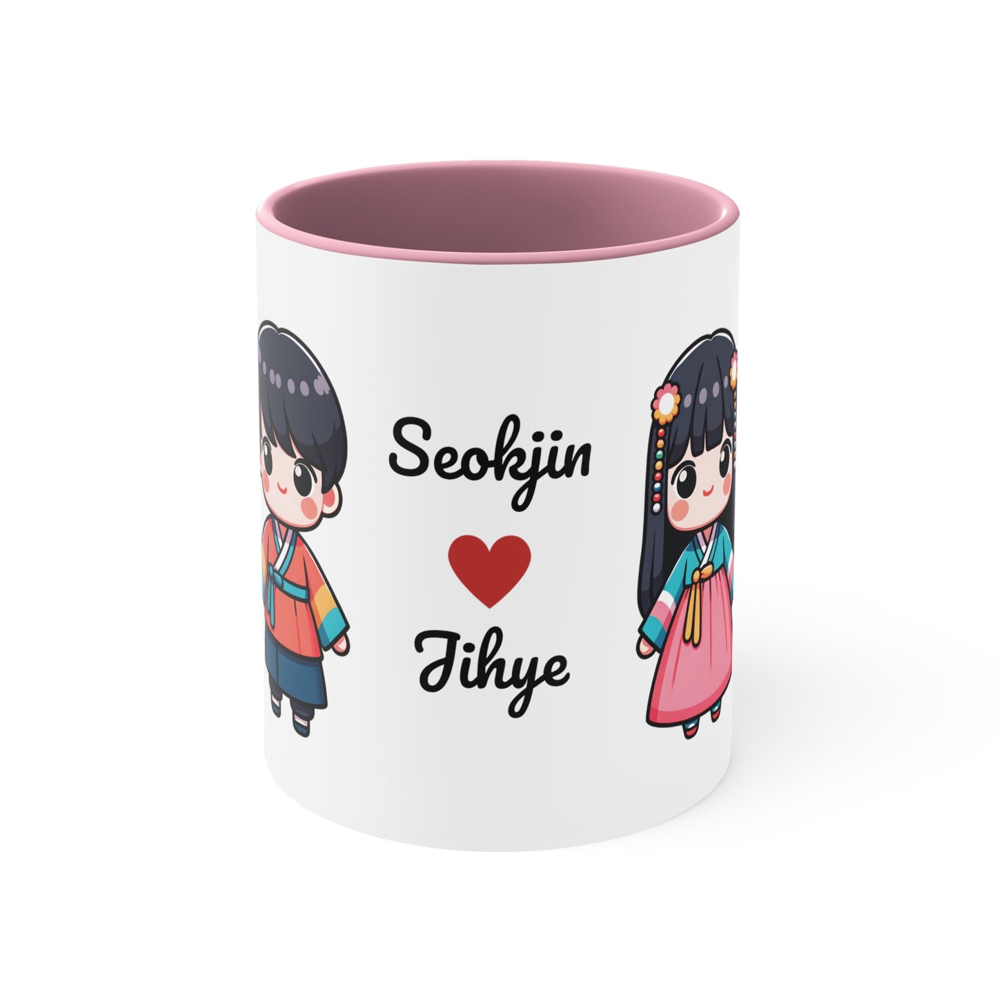 Korean Couple in Korean Clothes Collection 10 Personalized Cute - Custom Accent Coffee Mug, 11oz