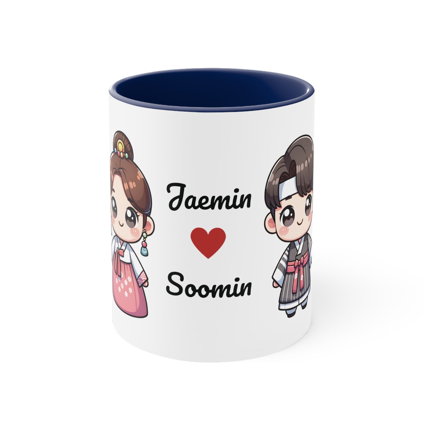 Korean Couple in Korean Clothes Collection 8 Personalized Cute - Custom Accent Coffee Mug, 11oz