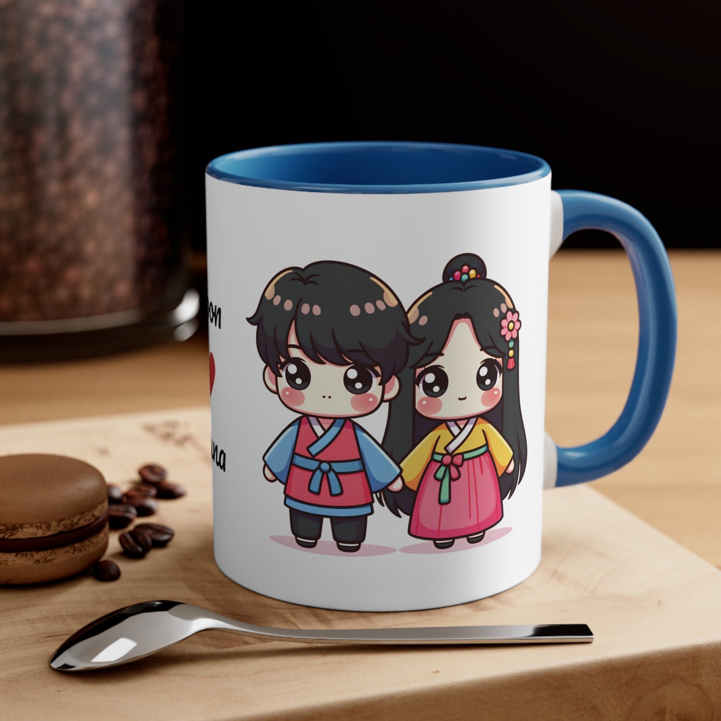 Korean Couple in Korean Clothes Collection 3 Personalized Cute - Custom Accent Coffee Mug, 11oz