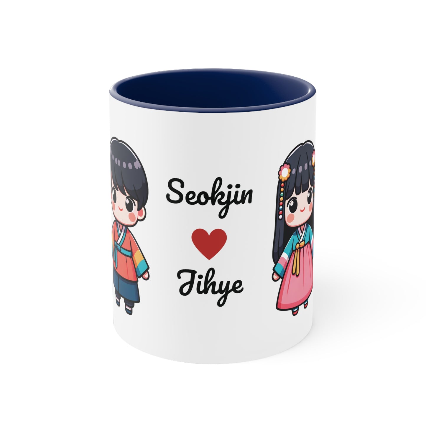 Korean Couple in Korean Clothes Collection 10 Personalized Cute - Custom Accent Coffee Mug, 11oz