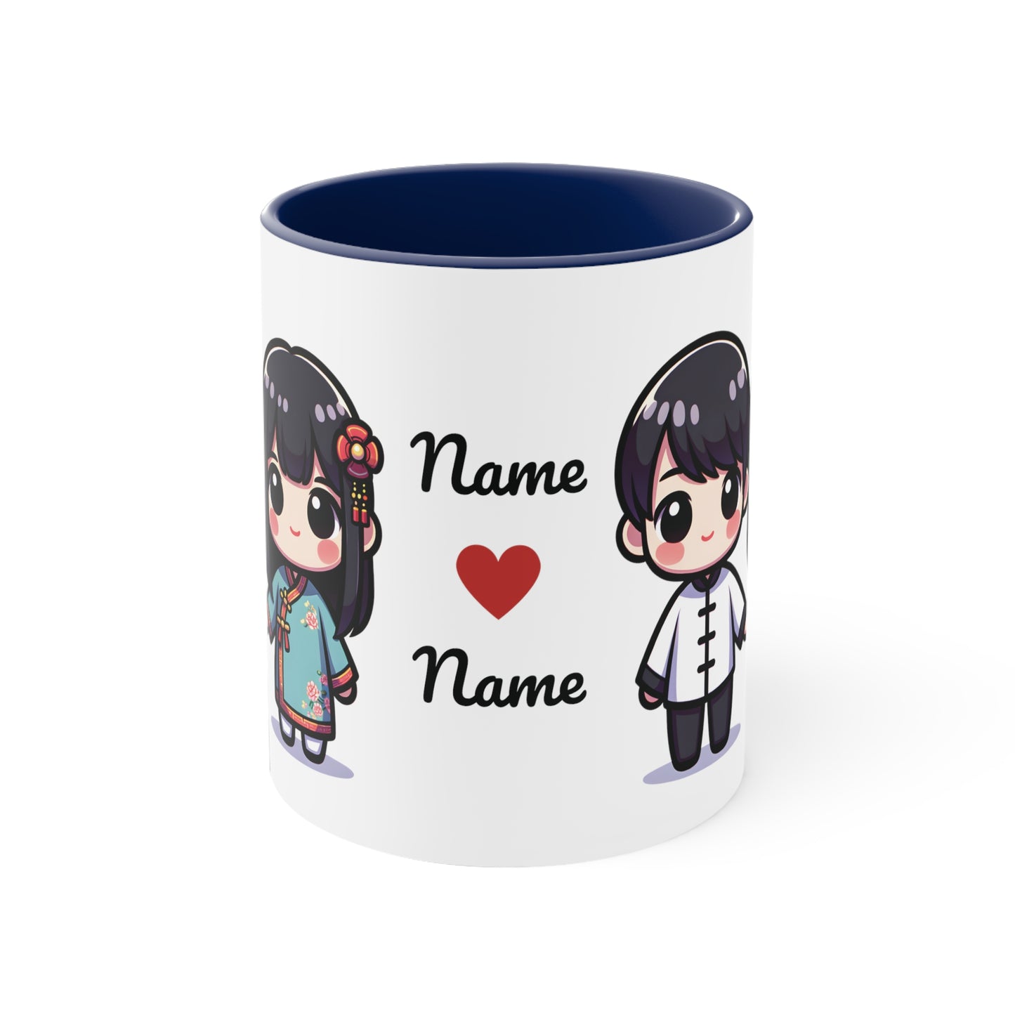 Chinese Couple in Chinese Clothes Collection 8 Personalized Cute - Custom Accent Coffee Mug, 11oz