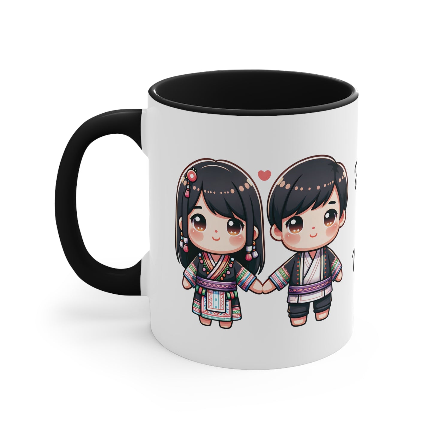 Hmong Couple Colorful Collection 6 Personalized Cute - Custom Accent Coffee Mug, 11oz