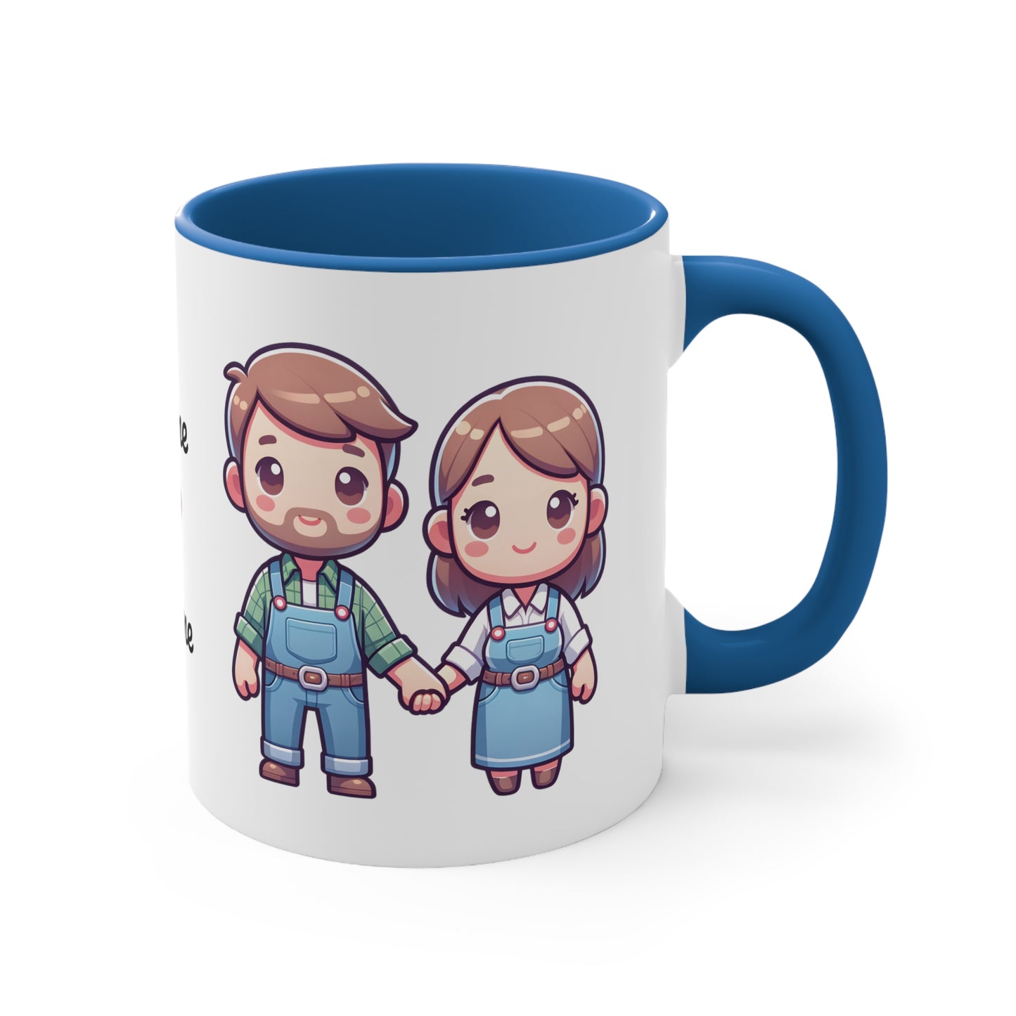 Farmer Couple Collection 1 Personalized Cute - Custom Accent Coffee Mug, 11oz