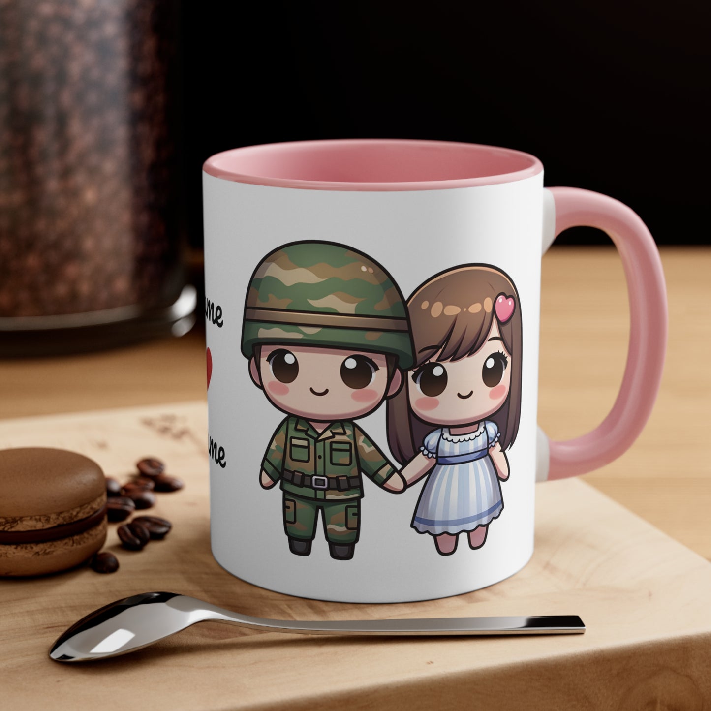 Army Couple Collection 2 Personalized Cute - Custom Accent Coffee Mug, 11oz