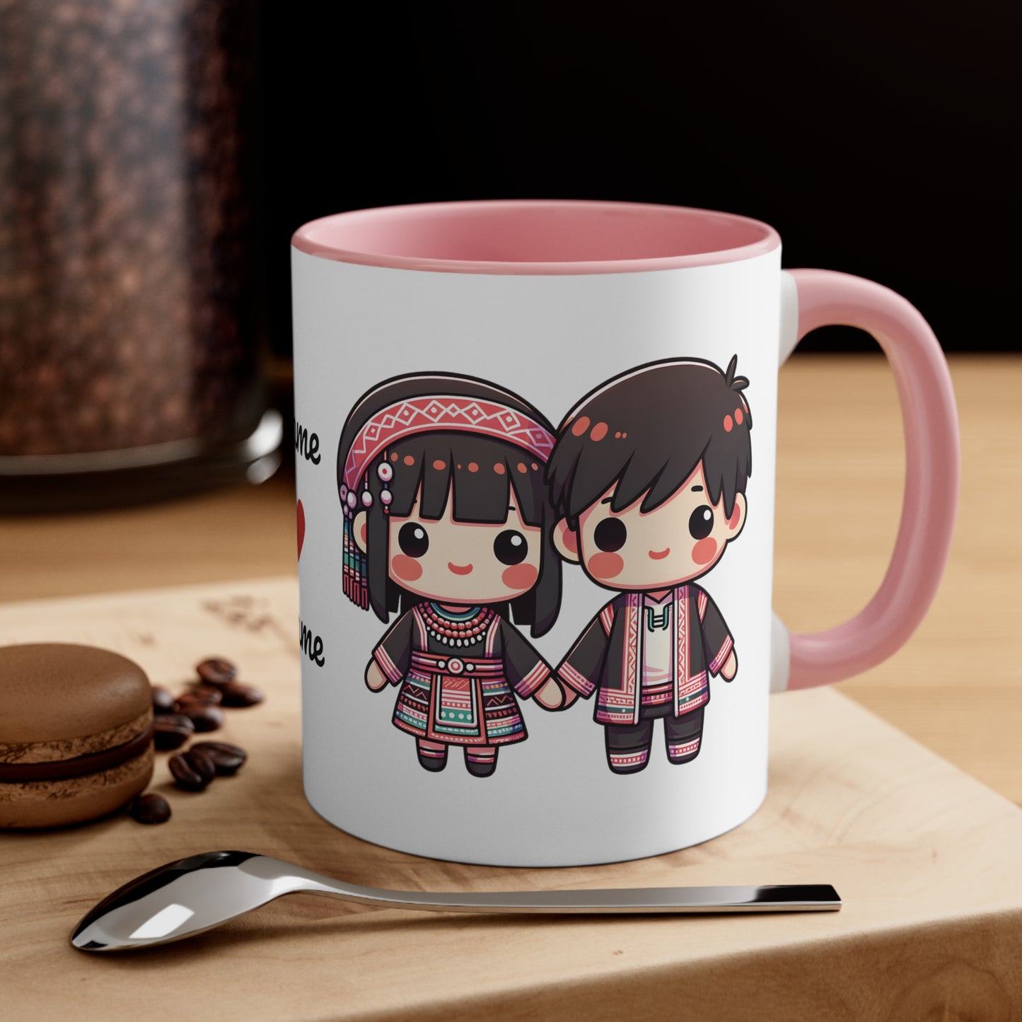 Hmong Couple Traditional Hmong Clothes Collection 4 Personalized Cute - Custom Accent Coffee Mug, 11oz