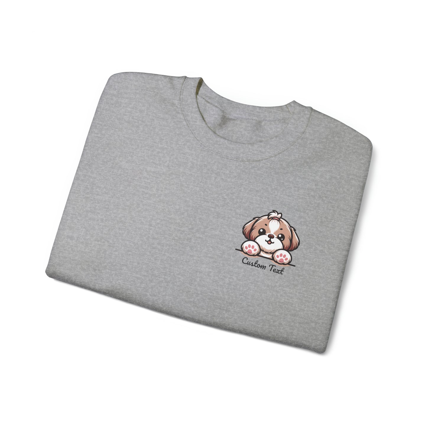 Shih Tzu Puppy Dog Pocket Design with Personalized Custom Text - Sweatshirt