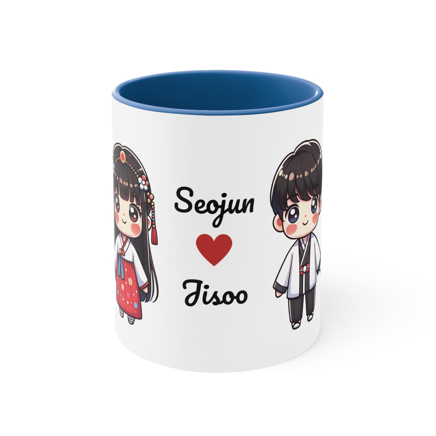 Korean Couple in Korean Clothes Collection 6 Personalized Cute - Custom Accent Coffee Mug, 11oz