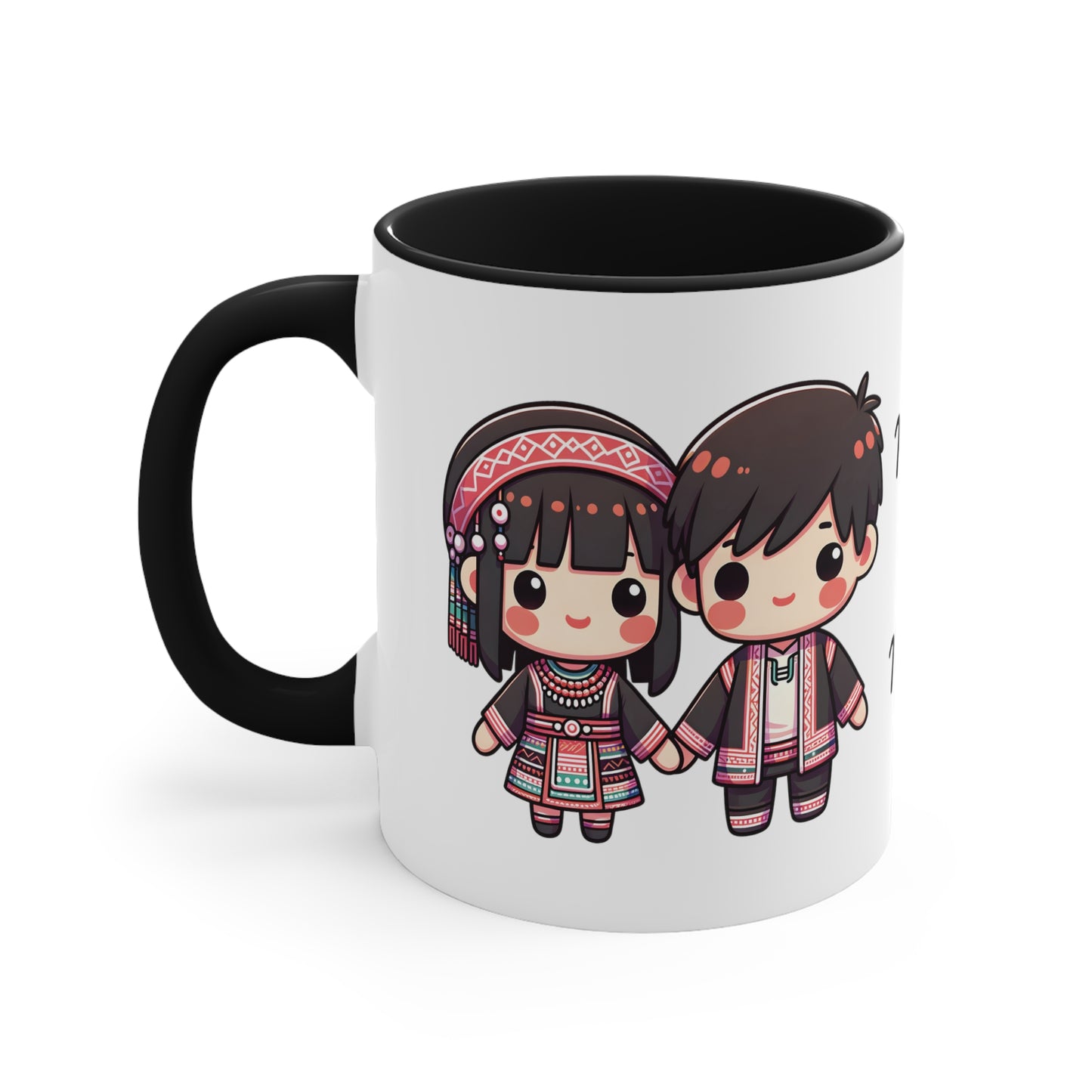 Hmong Couple Traditional Hmong Clothes Collection 4 Personalized Cute - Custom Accent Coffee Mug, 11oz