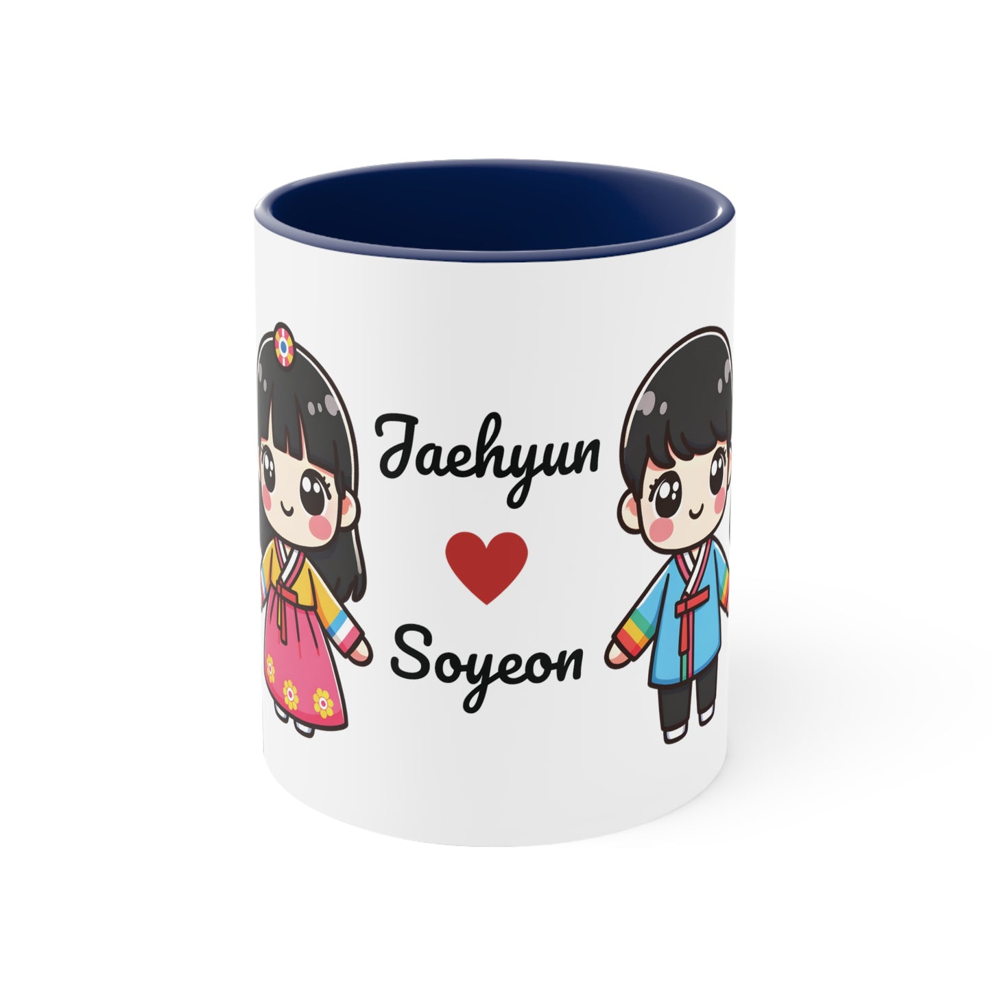 Korean Couple in Korean Clothes Collection 4 Personalized Cute - Custom Accent Coffee Mug, 11oz