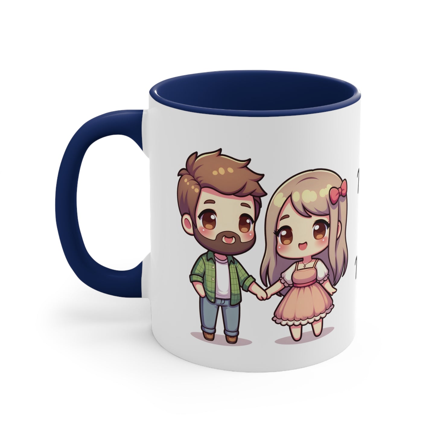 Beardman Couple Collection 2 Personalized Cute - Custom Accent Coffee Mug, 11oz