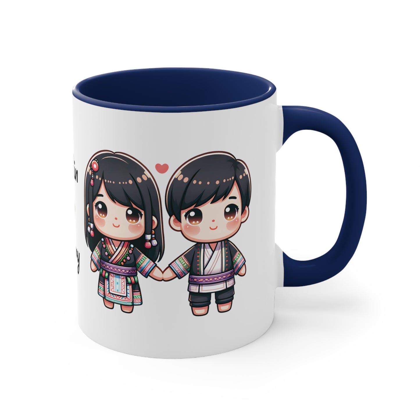 Hmong Couple Colorful Collection 6 Personalized Cute - Custom Accent Coffee Mug, 11oz