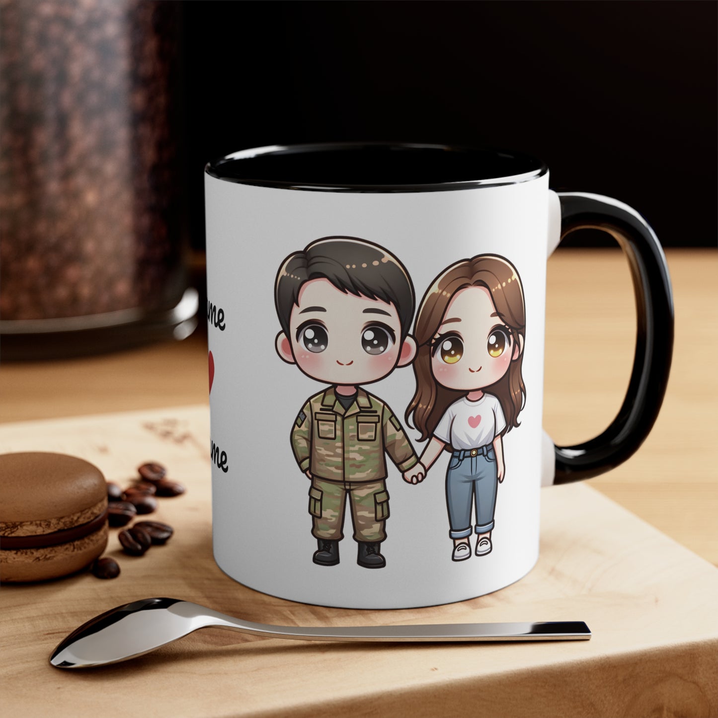 Army Couple Collection 4 Personalized Cute - Custom Accent Coffee Mug, 11oz