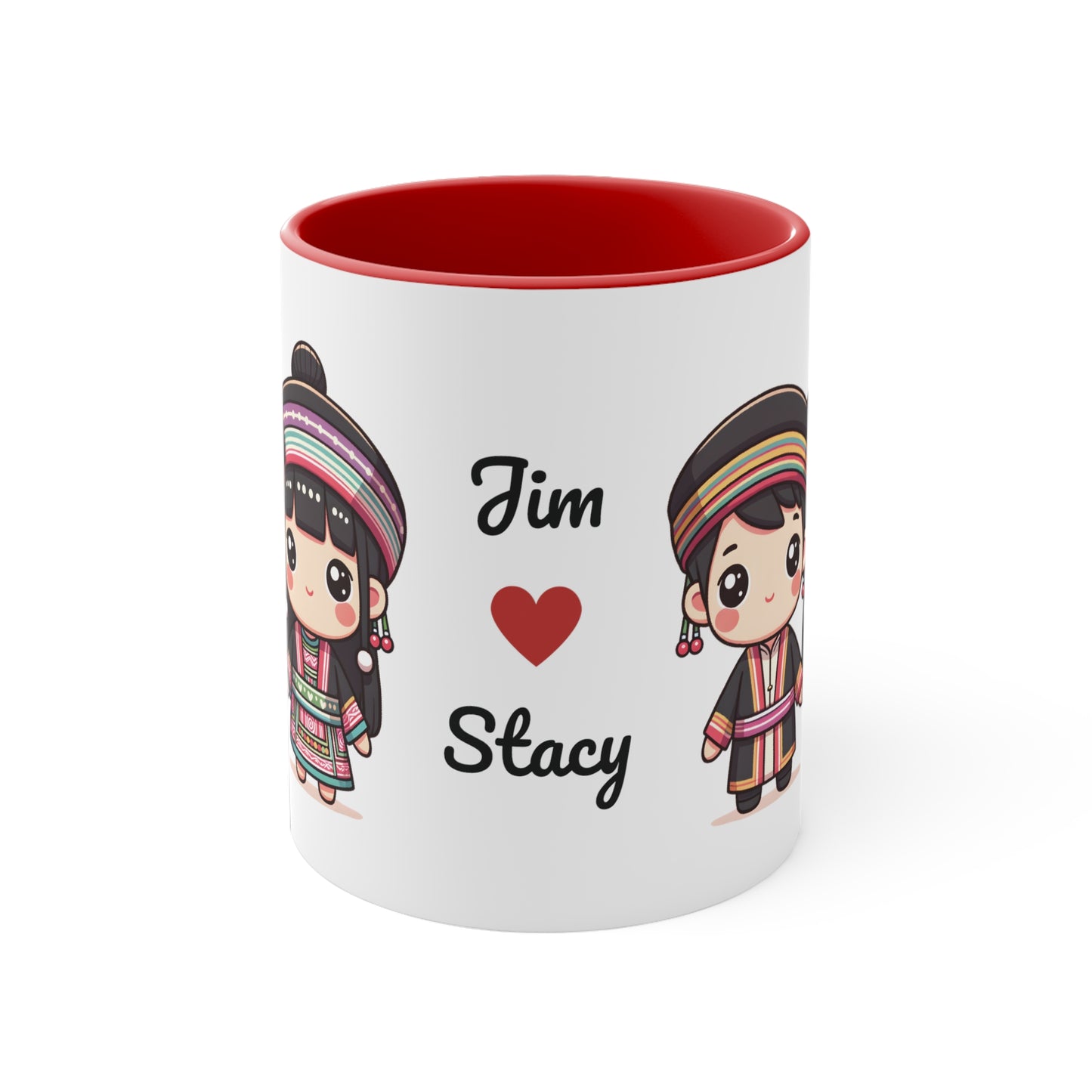 Hmong Couple Colorful Collection 1 Personalized Cute - Custom Accent Coffee Mug, 11oz