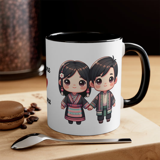 Hmong Couple Traditional Hmong Clothes Collection 6 Personalized Cute - Custom Accent Coffee Mug, 11oz