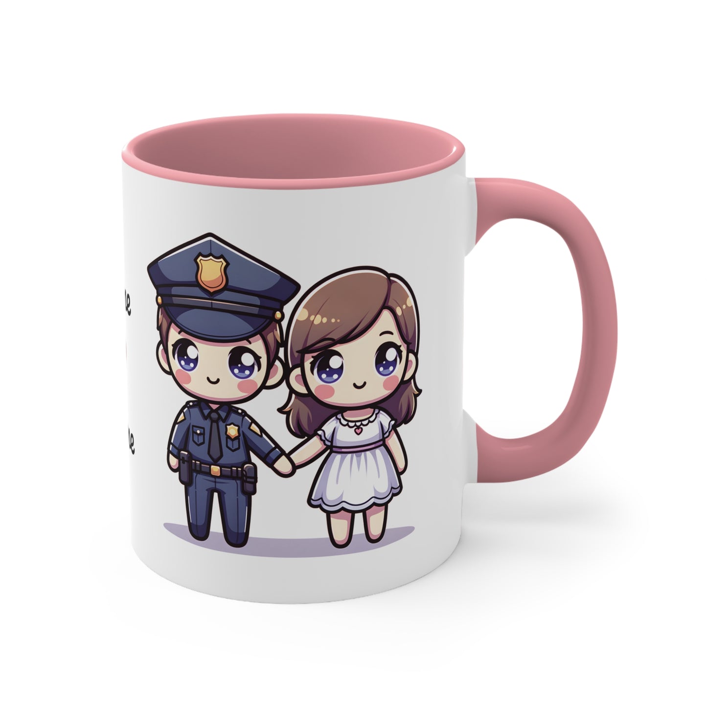 Policeman Couple Collection 2 Personalized Cute - Custom Accent Coffee Mug, 11oz