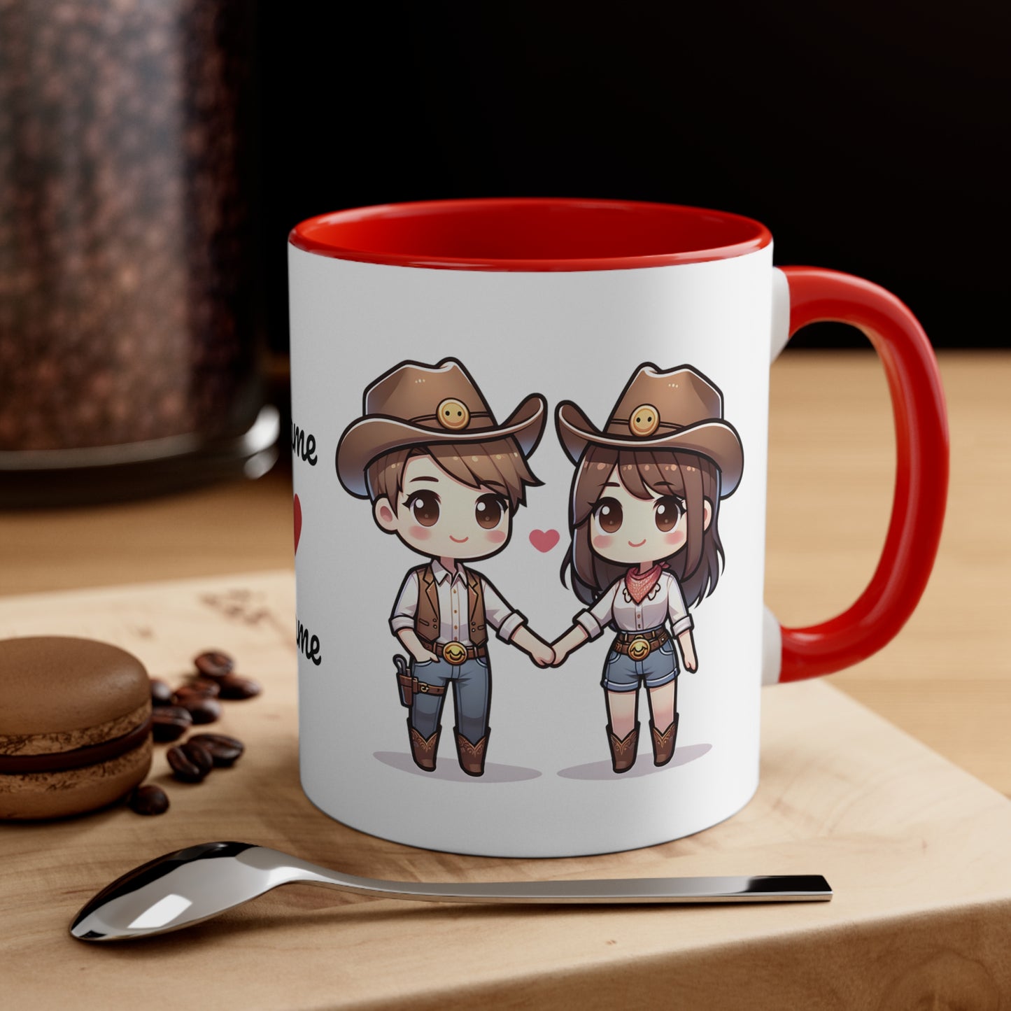 Cowboy Couple Collection 3 Personalized Cute - Custom Accent Coffee Mug, 11oz