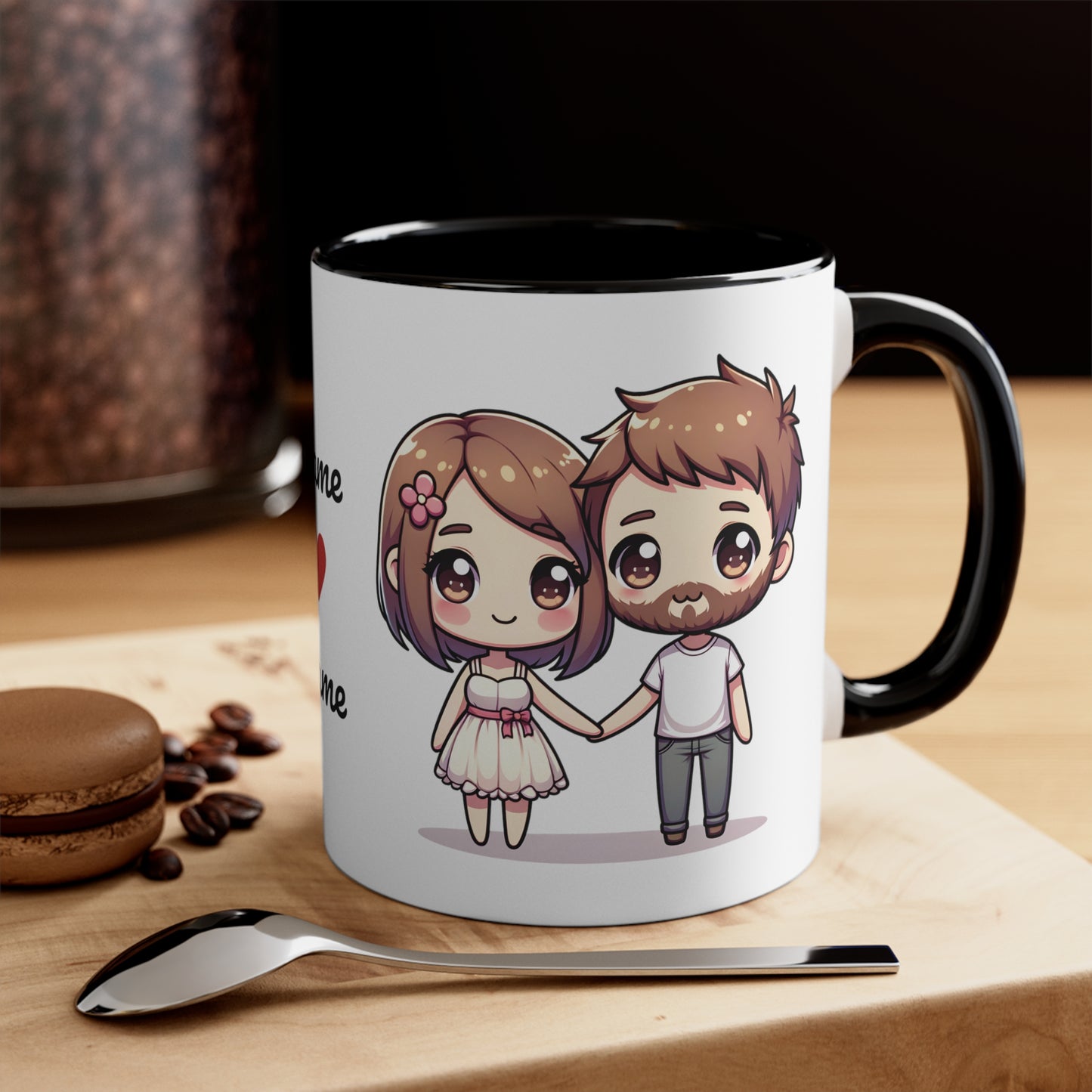 Beardman Couple Collection 5 Personalized Cute - Custom Accent Coffee Mug, 11oz