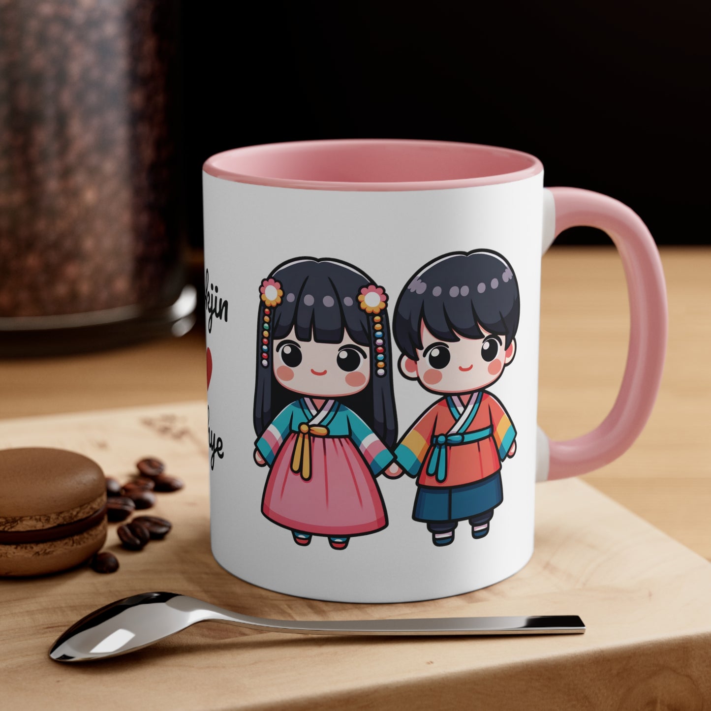 Korean Couple in Korean Clothes Collection 10 Personalized Cute - Custom Accent Coffee Mug, 11oz