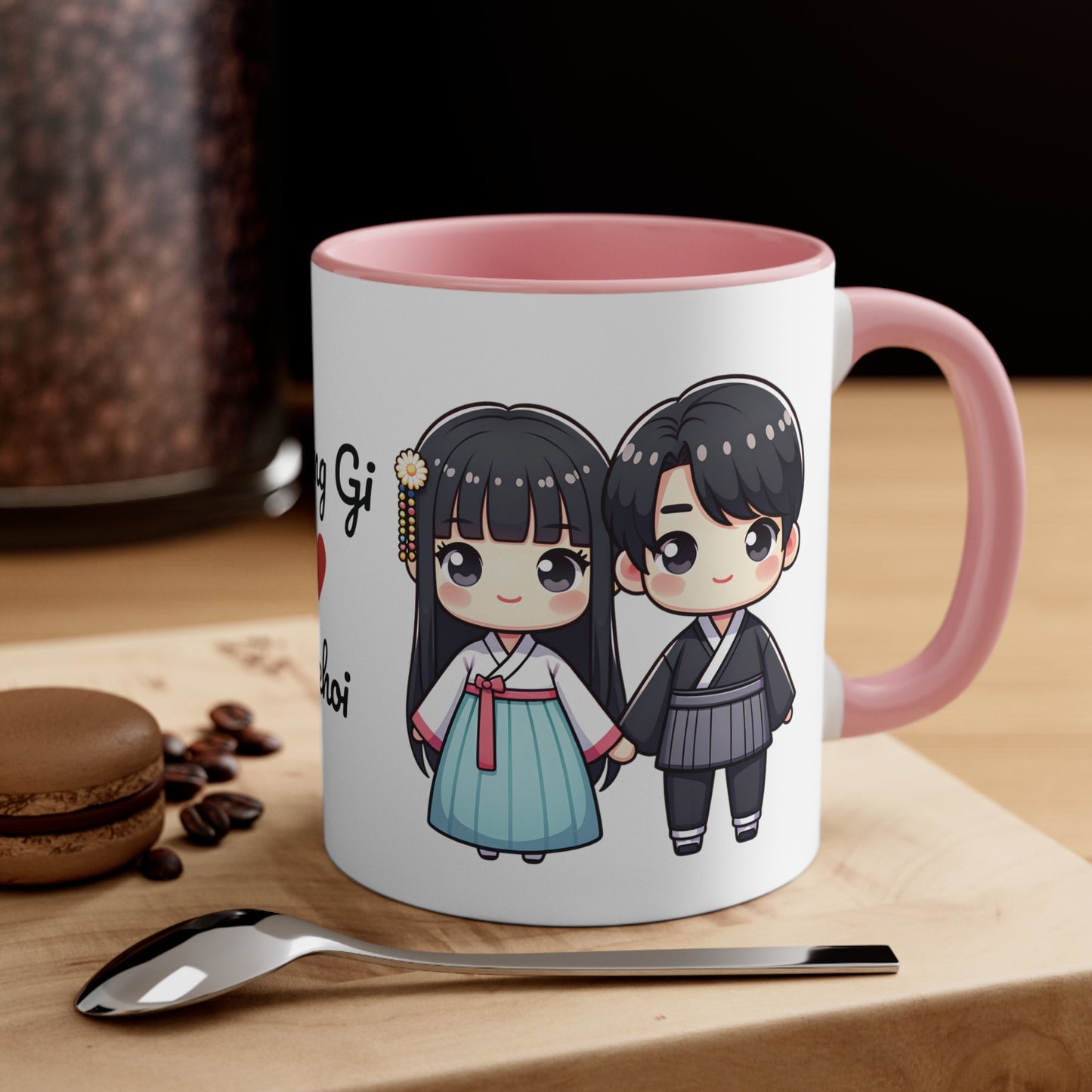 Korean Couple in Korean Clothes Collection 1 Personalized Cute - Custom Accent Coffee Mug, 11oz