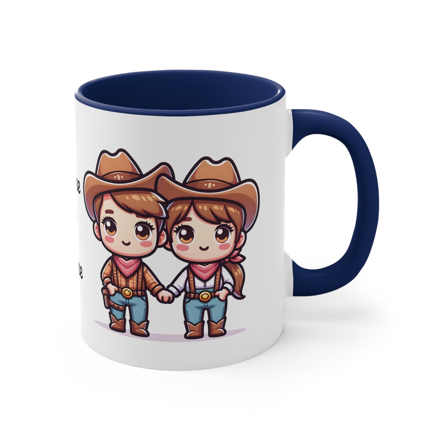 Cowboy Couple Collection 2 Personalized Cute - Custom Accent Coffee Mug, 11oz