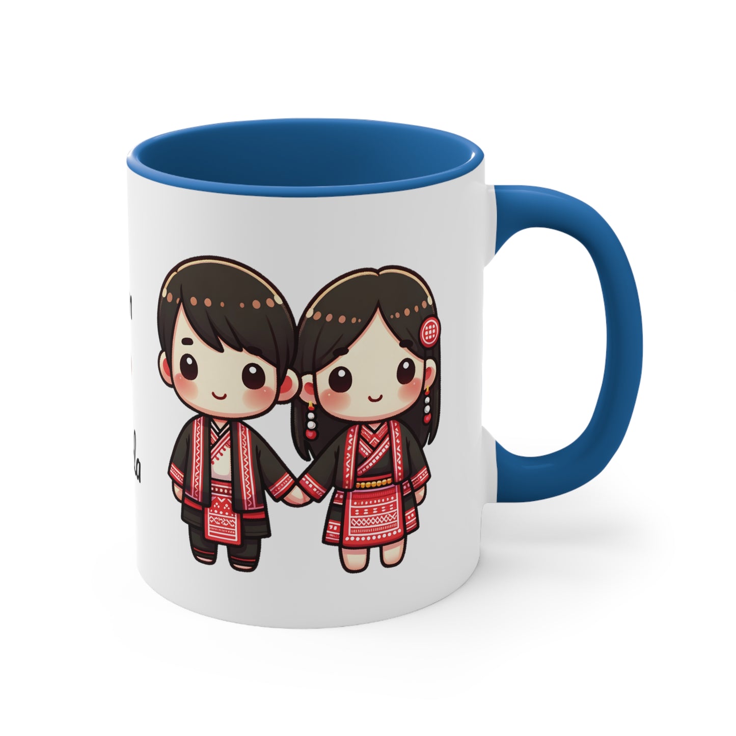 Hmong Couple Red Collection 2 Personalized Cute - Custom Accent Coffee Mug, 11oz