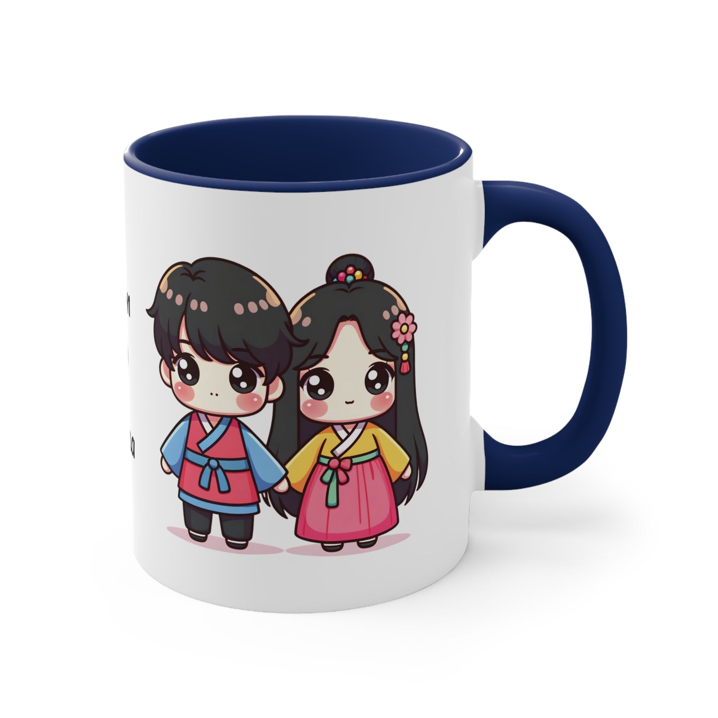 Korean Couple in Korean Clothes Collection 3 Personalized Cute - Custom Accent Coffee Mug, 11oz