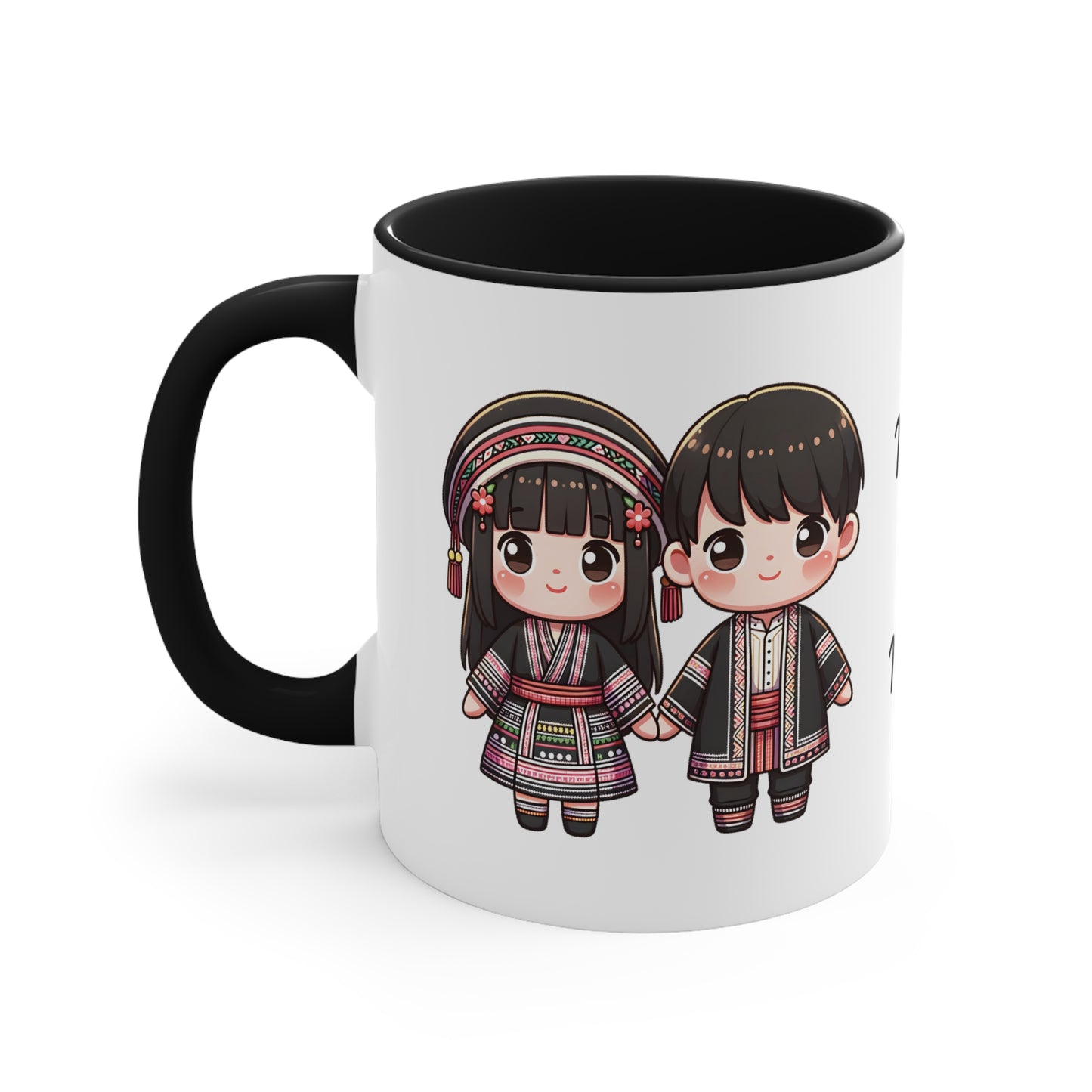 Hmong Couple Traditional Hmong Clothes Collection 3 Personalized Cute - Custom Accent Coffee Mug, 11oz