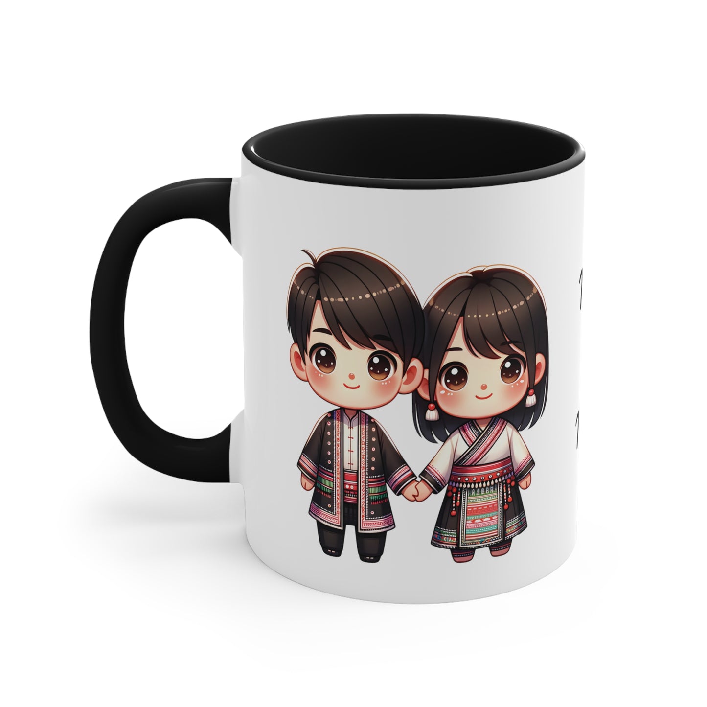 Hmong Couple Traditional Hmong Clothes Collection 7 Personalized Cute - Custom Accent Coffee Mug, 11oz