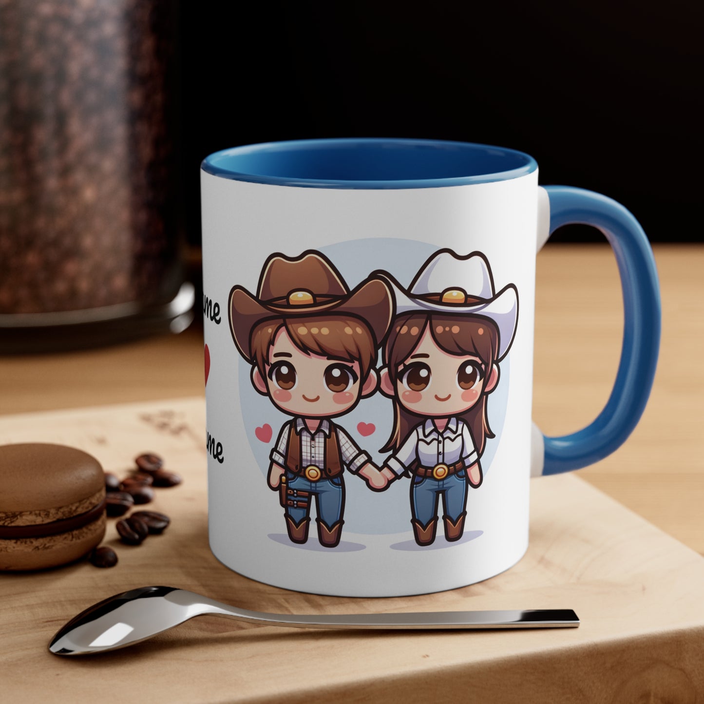 Cowboy Couple Collection 5 Personalized Cute - Custom Accent Coffee Mug, 11oz