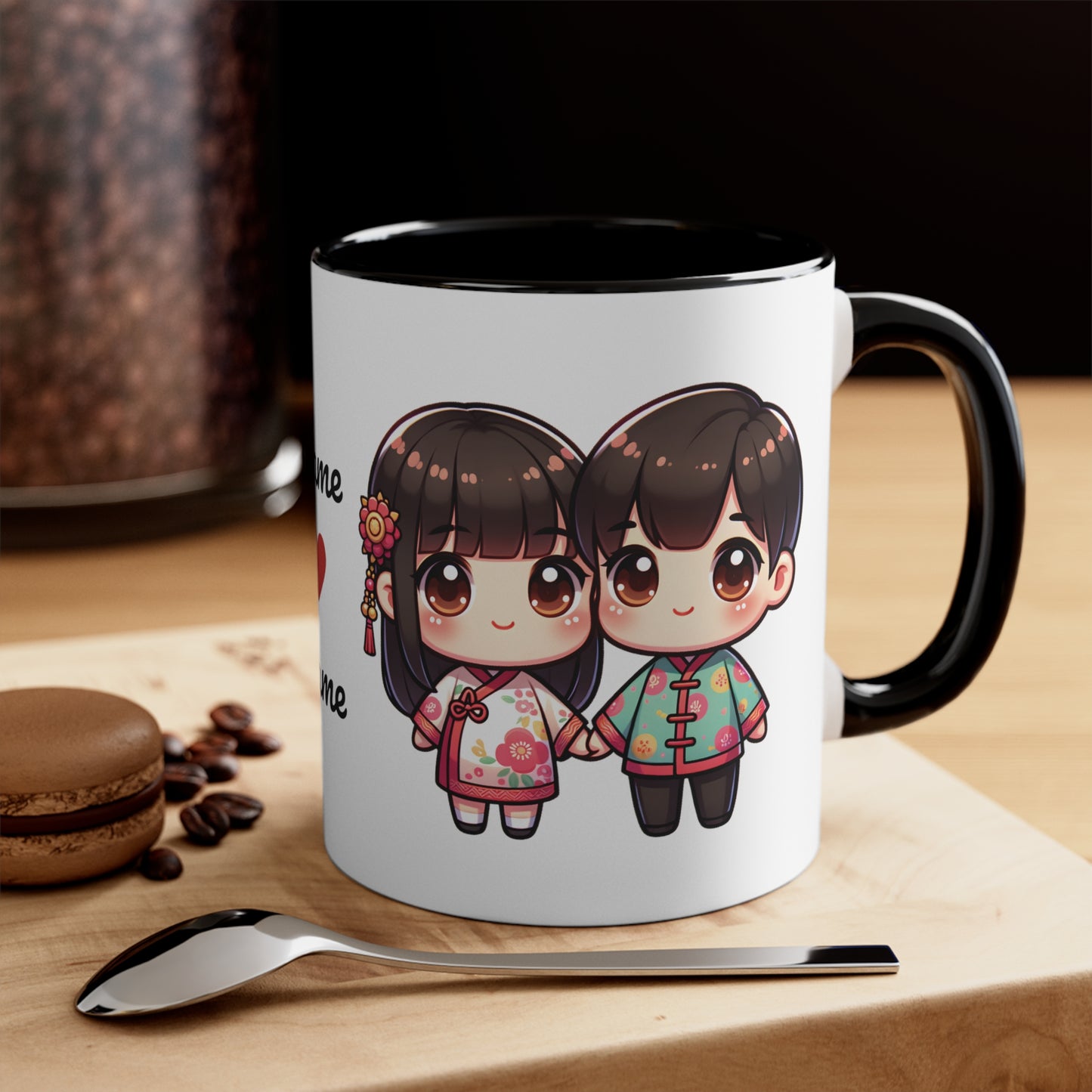 Chinese Couple in Chinese Clothes Collection 12 Personalized Cute - Custom Accent Coffee Mug, 11oz