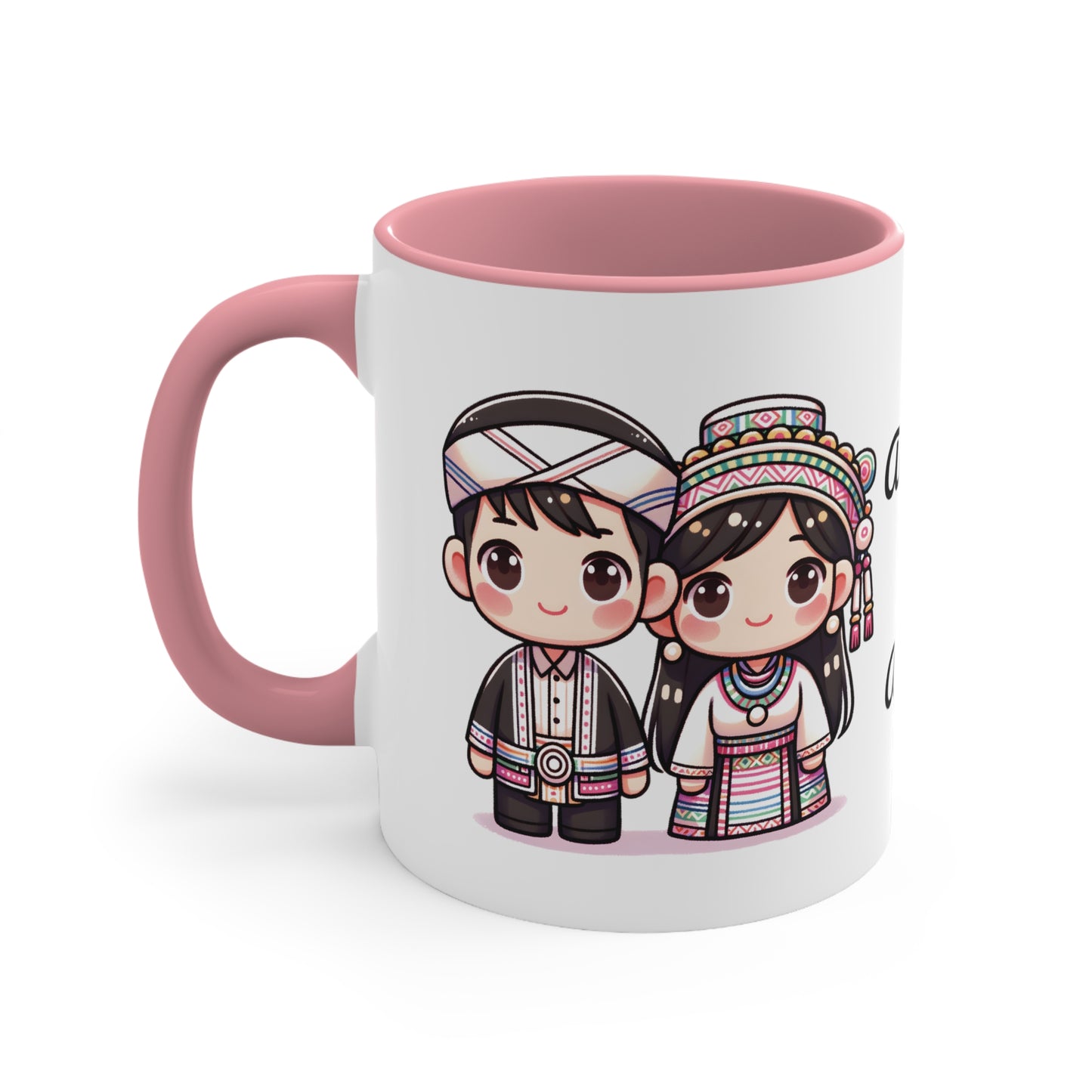 Hmong Couple Colorful Collection 3 Personalized Cute - Custom Accent Coffee Mug, 11oz