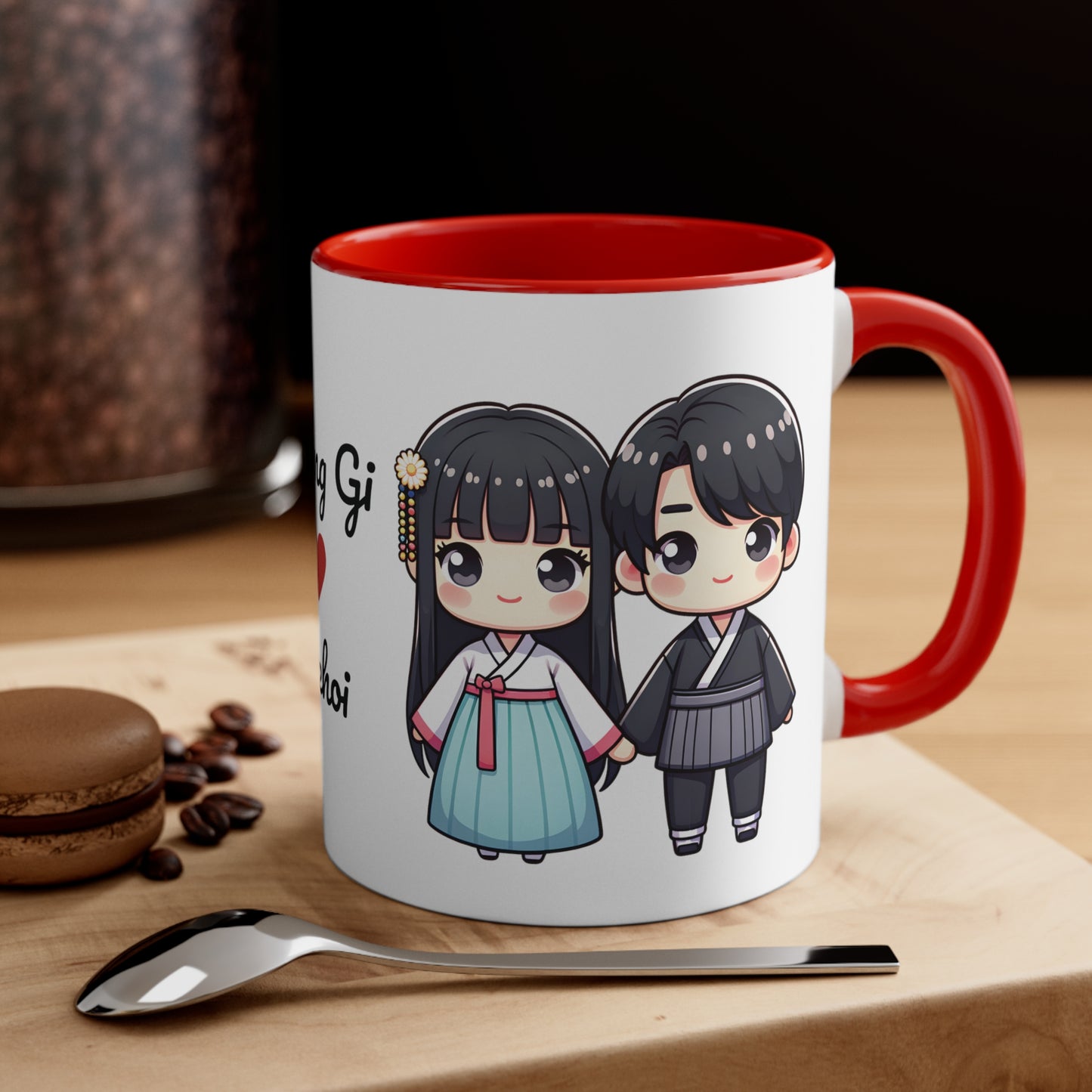 Korean Couple in Korean Clothes Collection 1 Personalized Cute - Custom Accent Coffee Mug, 11oz