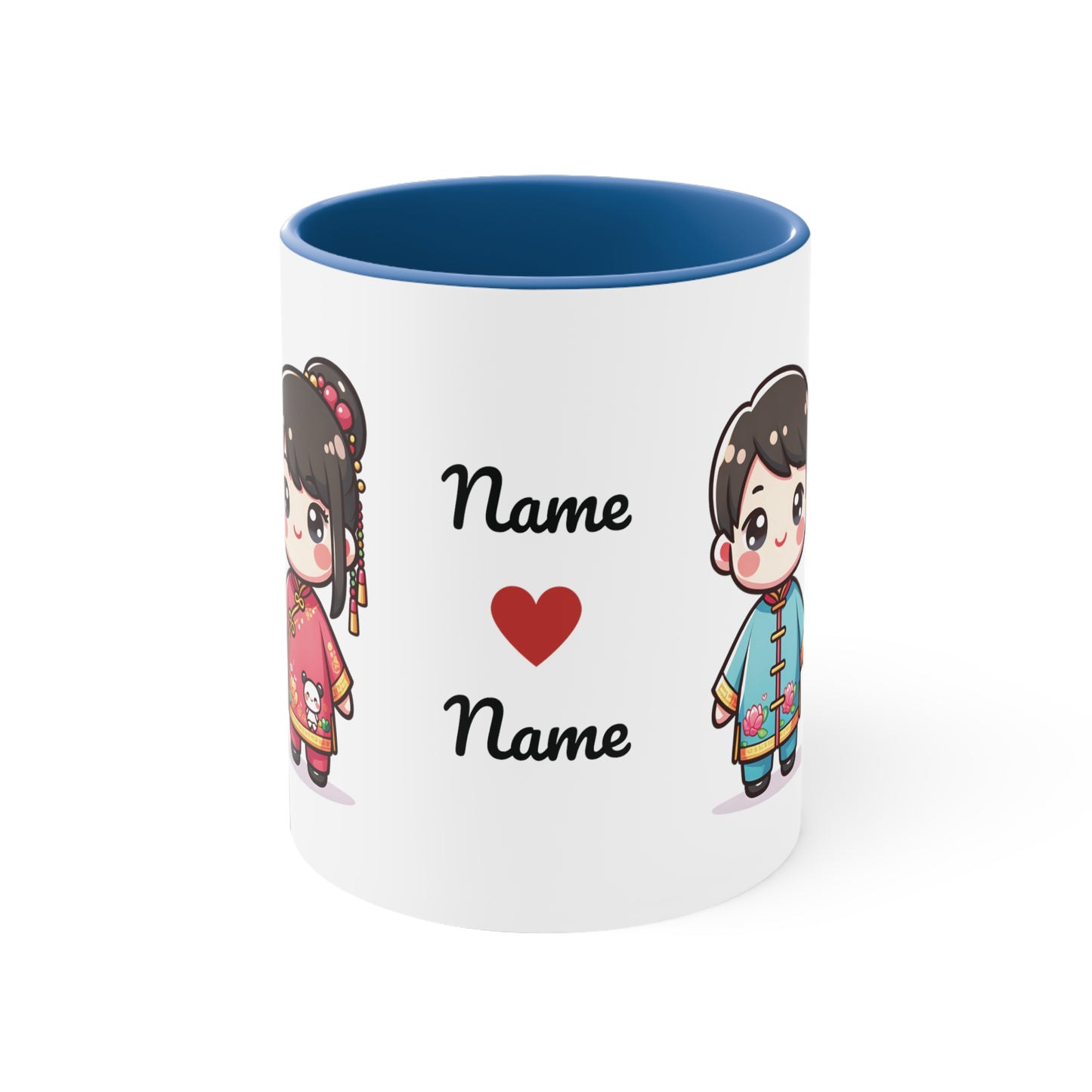 Chinese Couple in Chinese Clothes Collection 10 Personalized Cute - Custom Accent Coffee Mug, 11oz