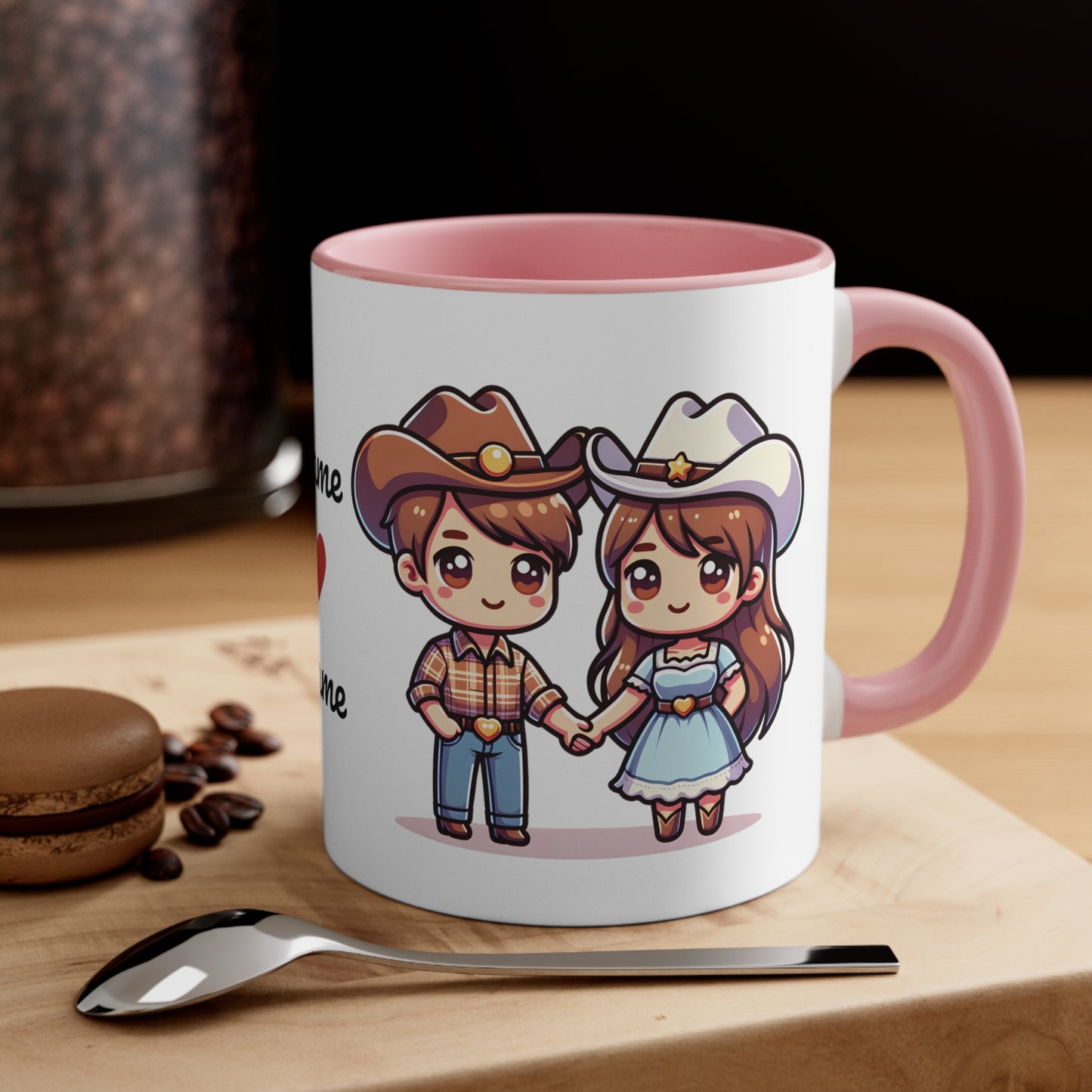 Cowboy Couple Collection 1 Personalized Cute - Custom Accent Coffee Mug, 11oz