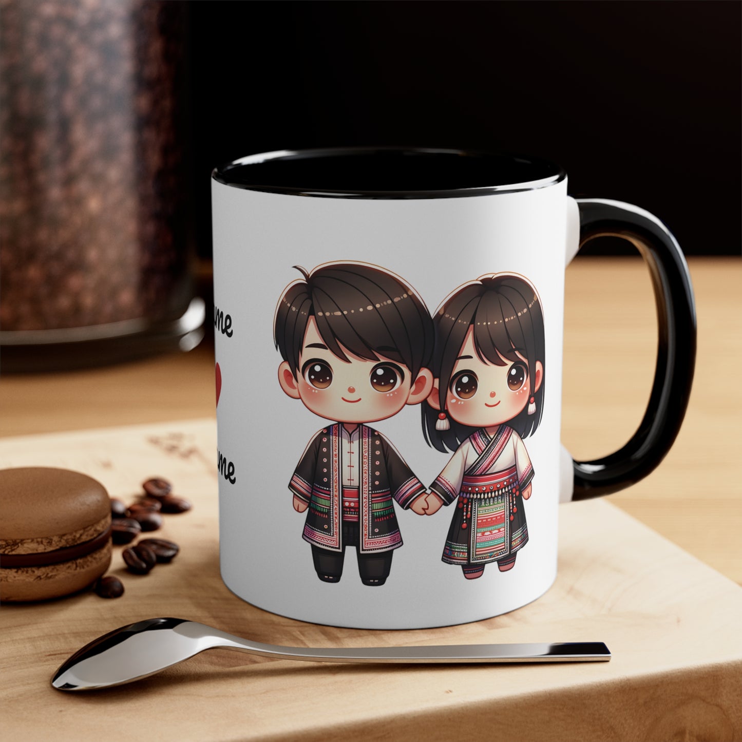 Hmong Couple Traditional Hmong Clothes Collection 7 Personalized Cute - Custom Accent Coffee Mug, 11oz