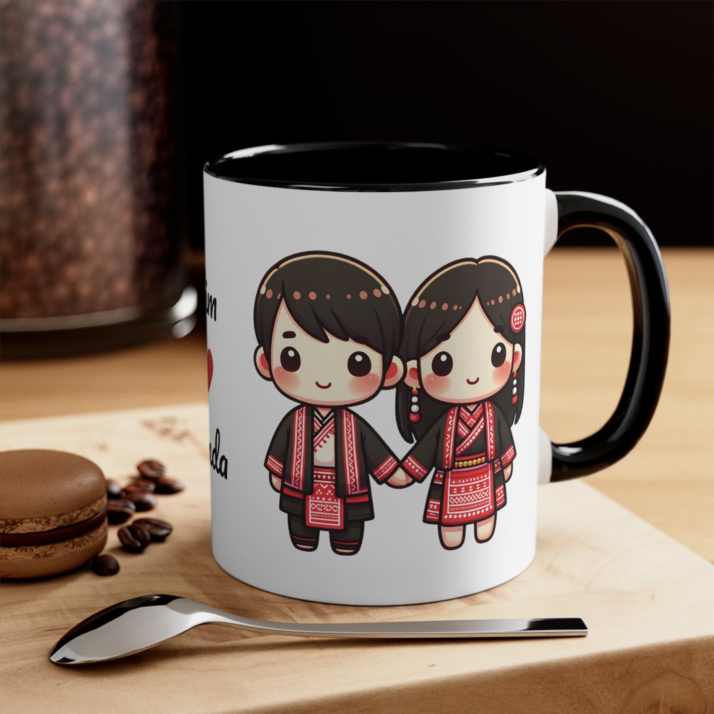 Hmong Couple Red Collection 2 Personalized Cute - Custom Accent Coffee Mug, 11oz