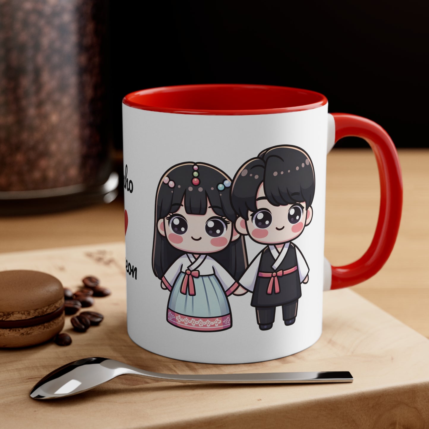 Korean Couple in Korean Clothes Collection 7 Personalized Cute - Custom Accent Coffee Mug, 11oz