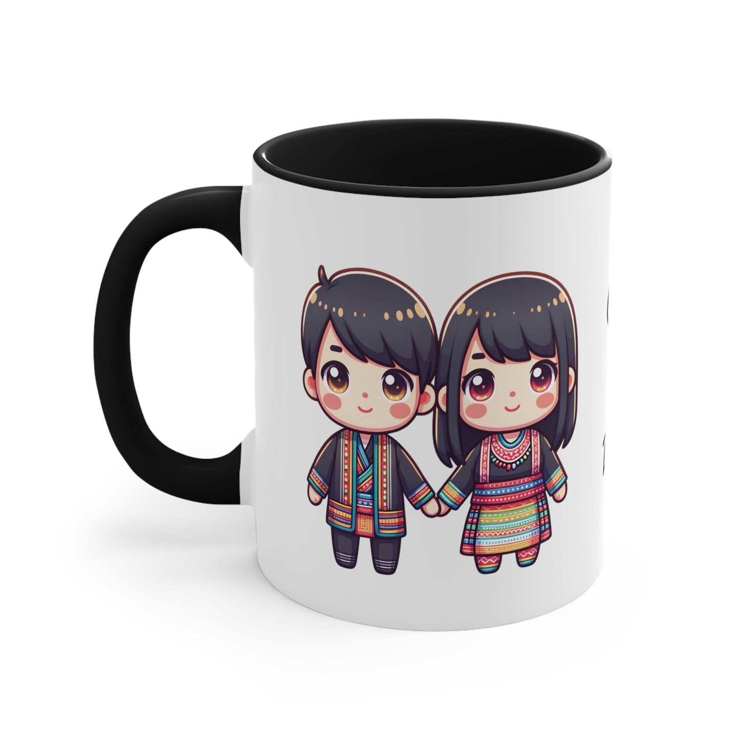 Hmong Couple Colorful Collection 2 Personalized Cute - Custom Accent Coffee Mug, 11oz