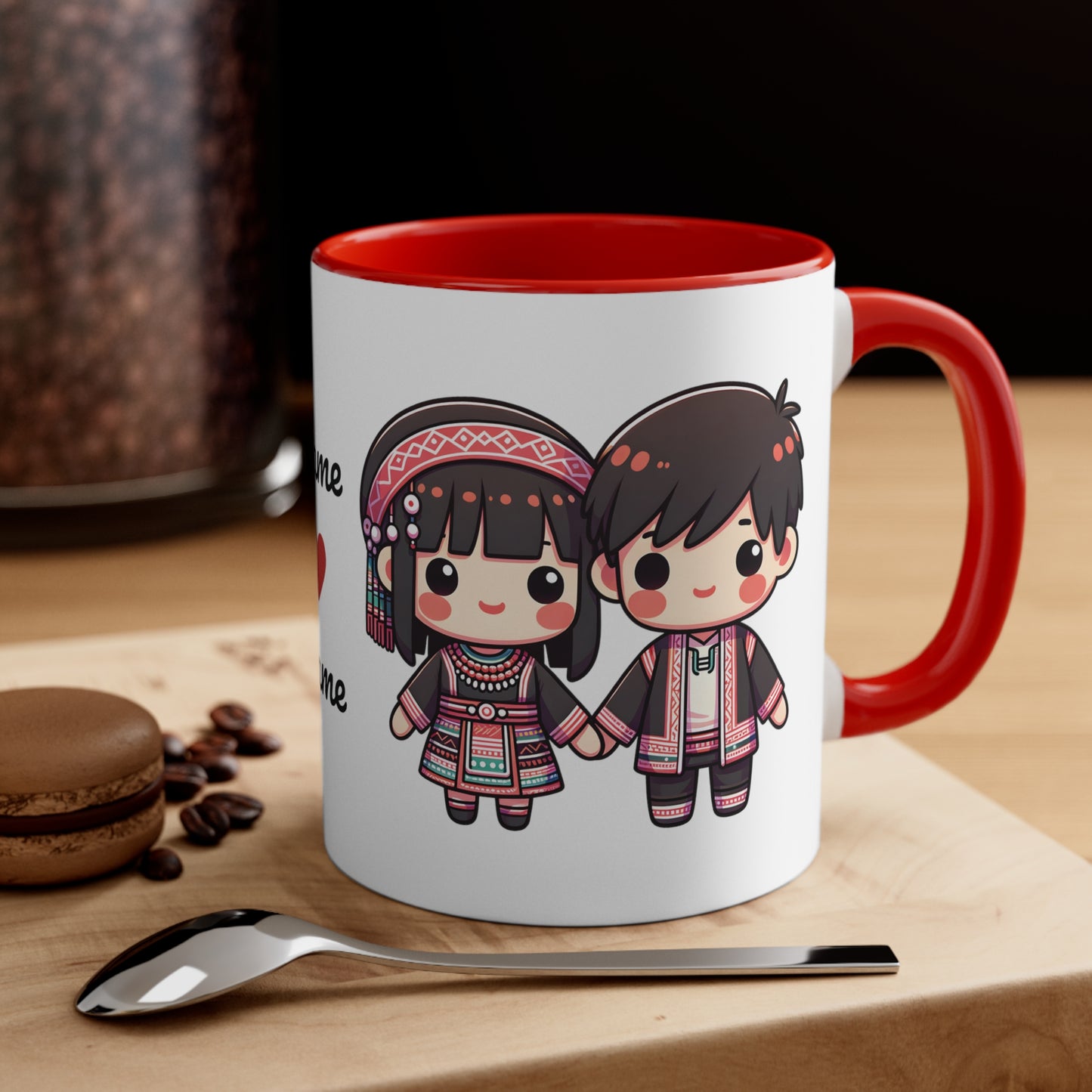 Hmong Couple Traditional Hmong Clothes Collection 4 Personalized Cute - Custom Accent Coffee Mug, 11oz