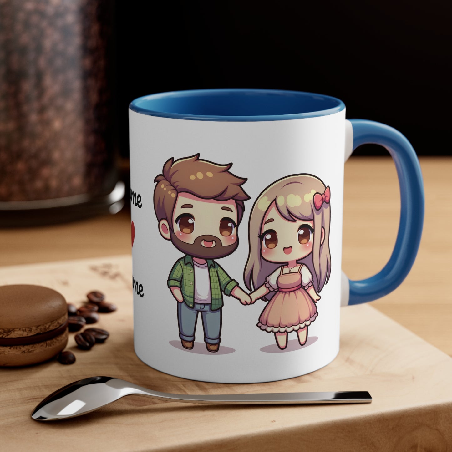 Beardman Couple Collection 2 Personalized Cute - Custom Accent Coffee Mug, 11oz