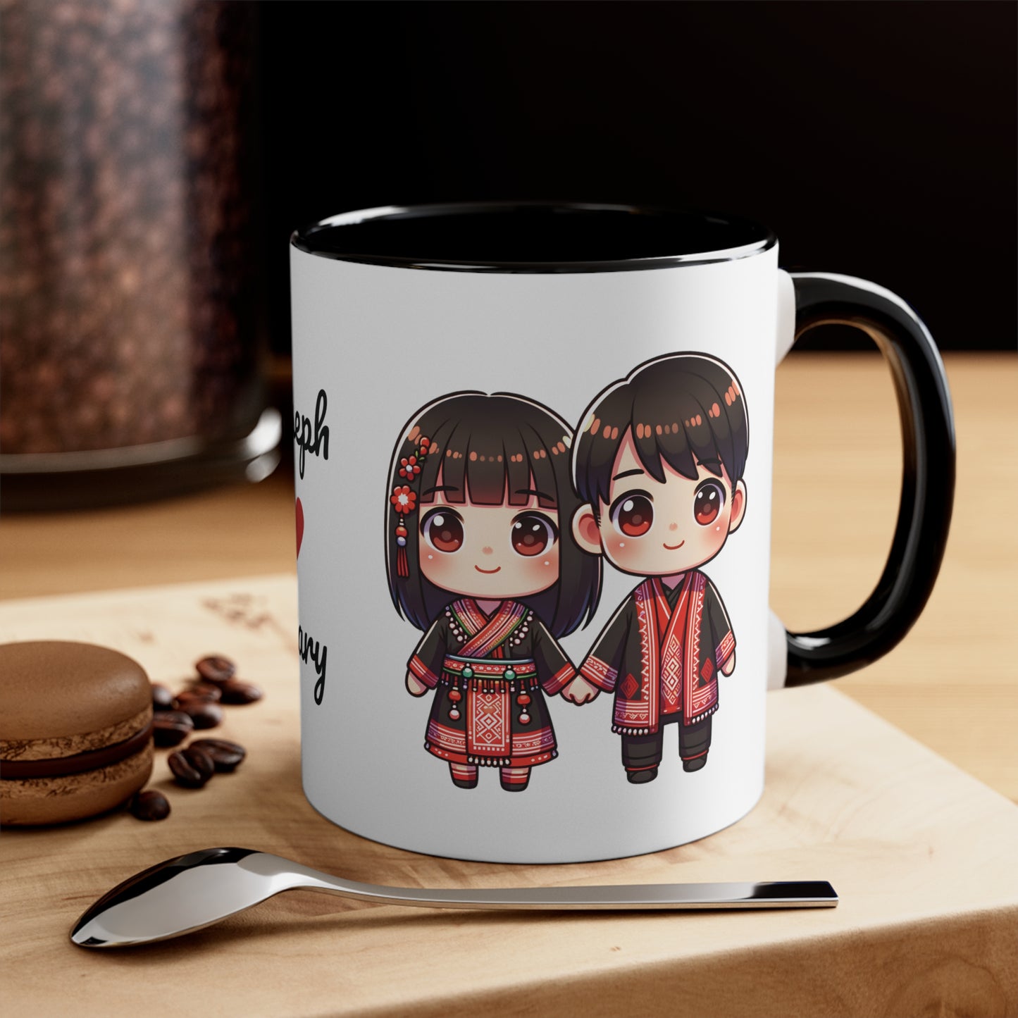 Hmong Couple Red Collection 4 Personalized Cute - Custom Accent Coffee Mug, 11oz