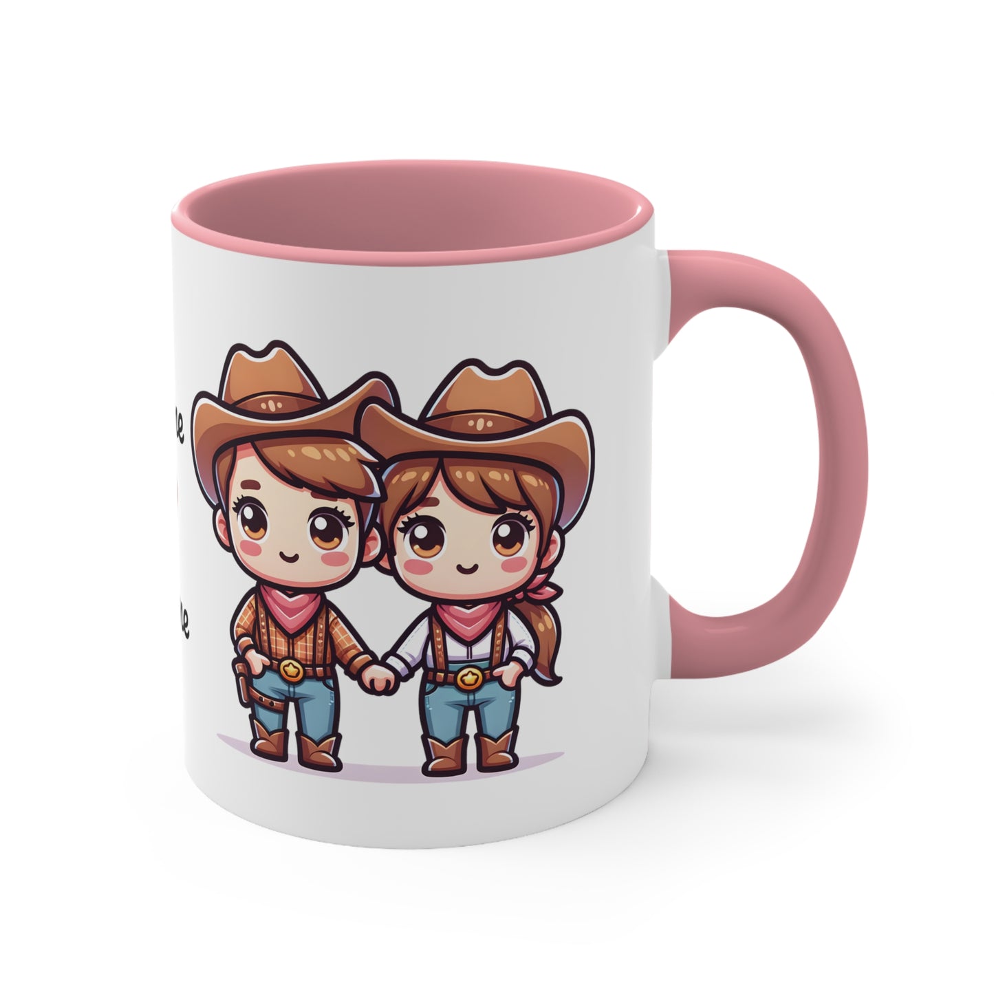 Cowboy Couple Collection 2 Personalized Cute - Custom Accent Coffee Mug, 11oz