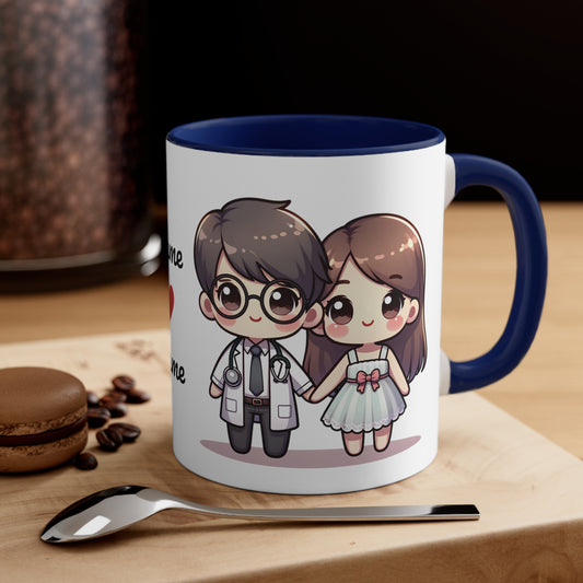 Doctor Couple Collection 5 Personalized Cute - Custom Accent Coffee Mug, 11oz