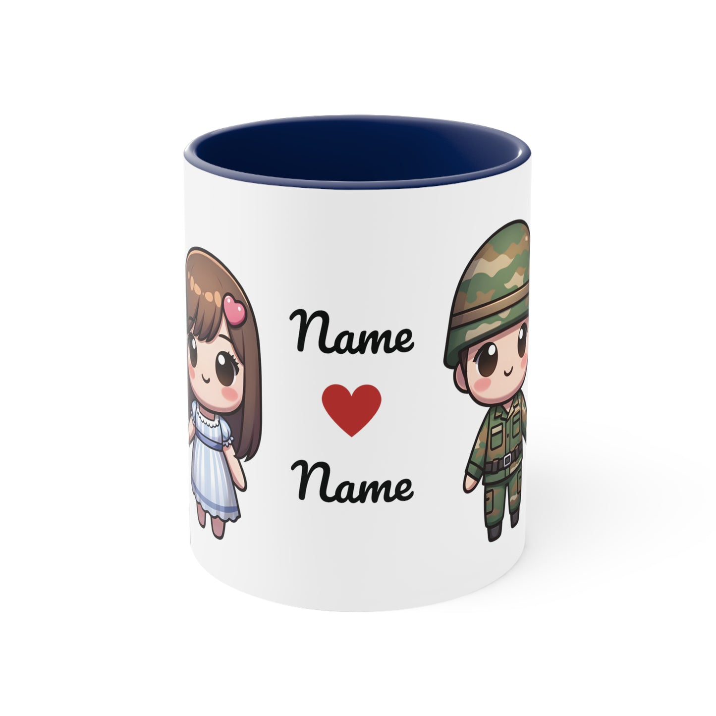 Army Couple Collection 2 Personalized Cute - Custom Accent Coffee Mug, 11oz