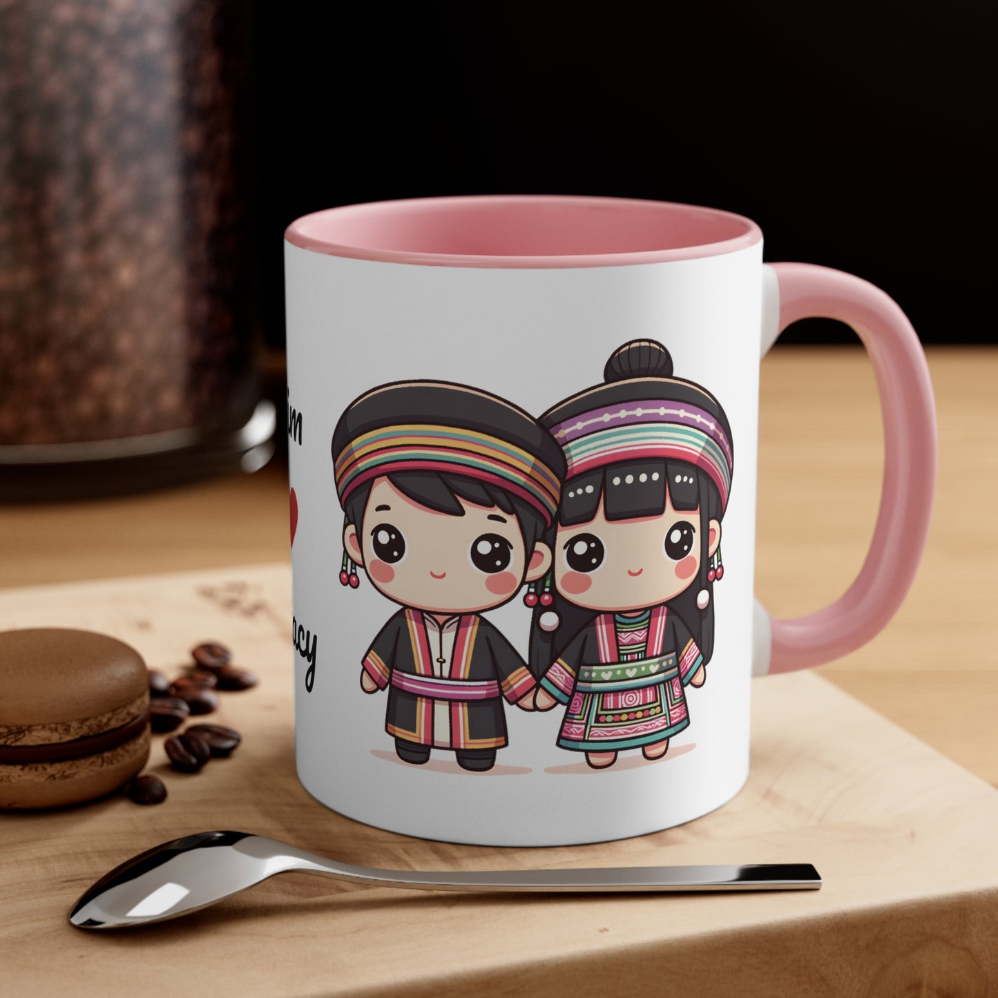 Hmong Couple Colorful Collection 1 Personalized Cute - Custom Accent Coffee Mug, 11oz