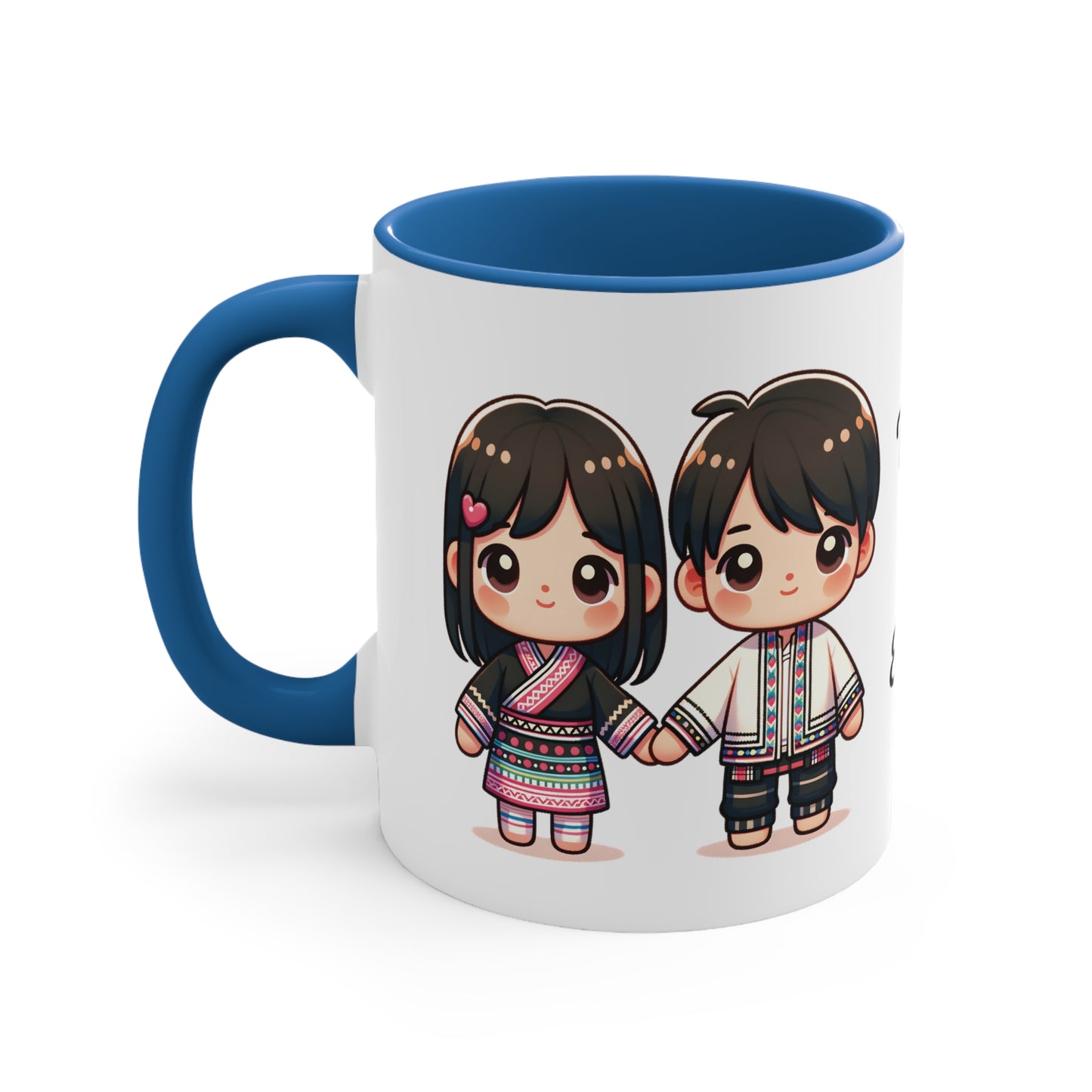 Hmong Couple Colorful Collection 5 Personalized Cute - Custom Accent Coffee Mug, 11oz