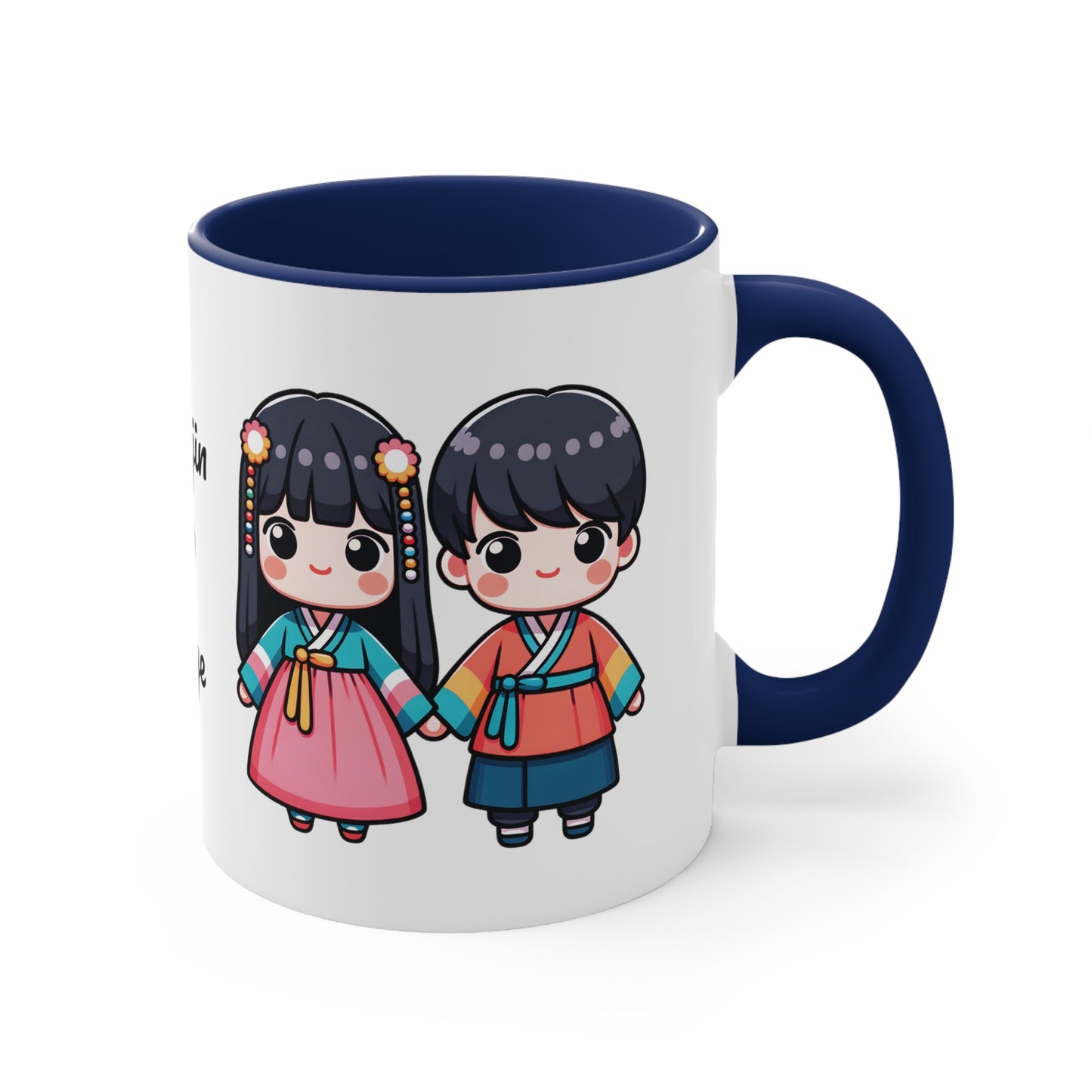 Korean Couple in Korean Clothes Collection 10 Personalized Cute - Custom Accent Coffee Mug, 11oz