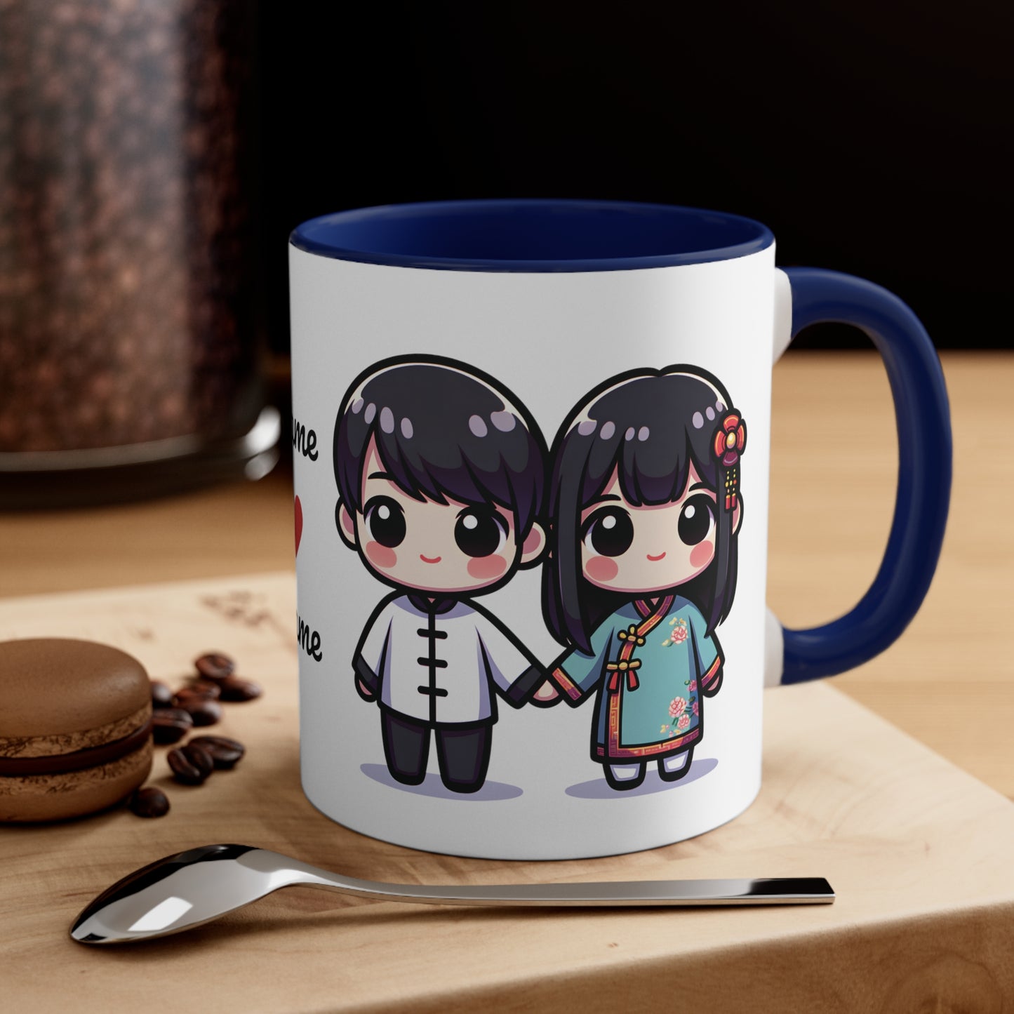 Chinese Couple in Chinese Clothes Collection 8 Personalized Cute - Custom Accent Coffee Mug, 11oz