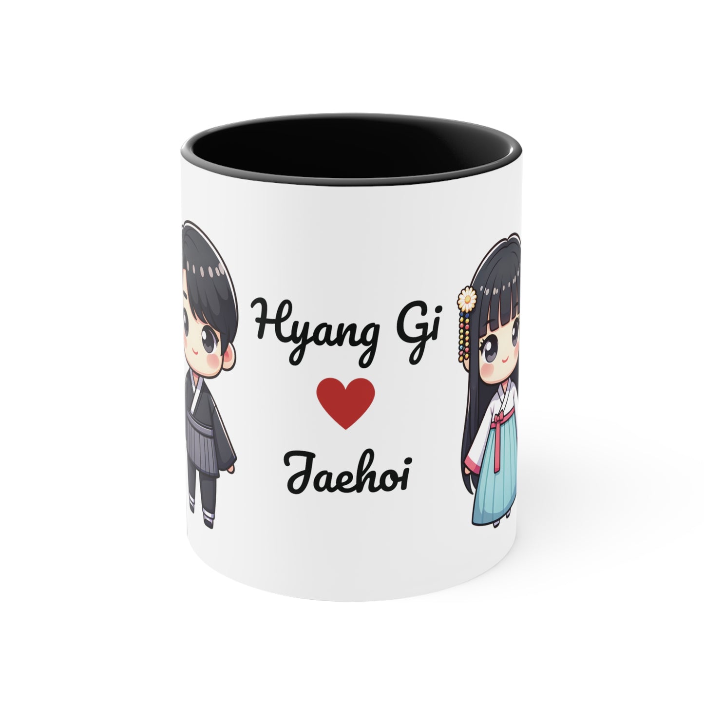 Korean Couple in Korean Clothes Collection 1 Personalized Cute - Custom Accent Coffee Mug, 11oz