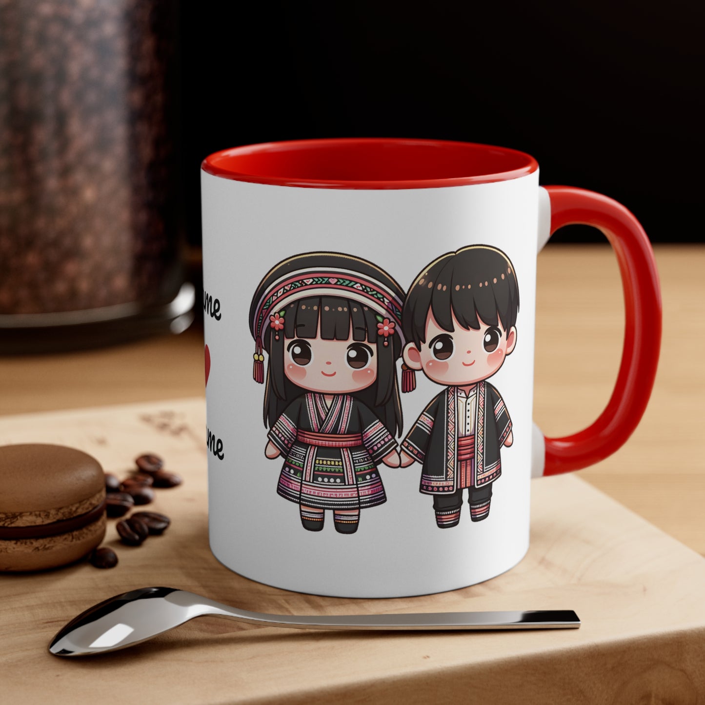 Hmong Couple Traditional Hmong Clothes Collection 3 Personalized Cute - Custom Accent Coffee Mug, 11oz